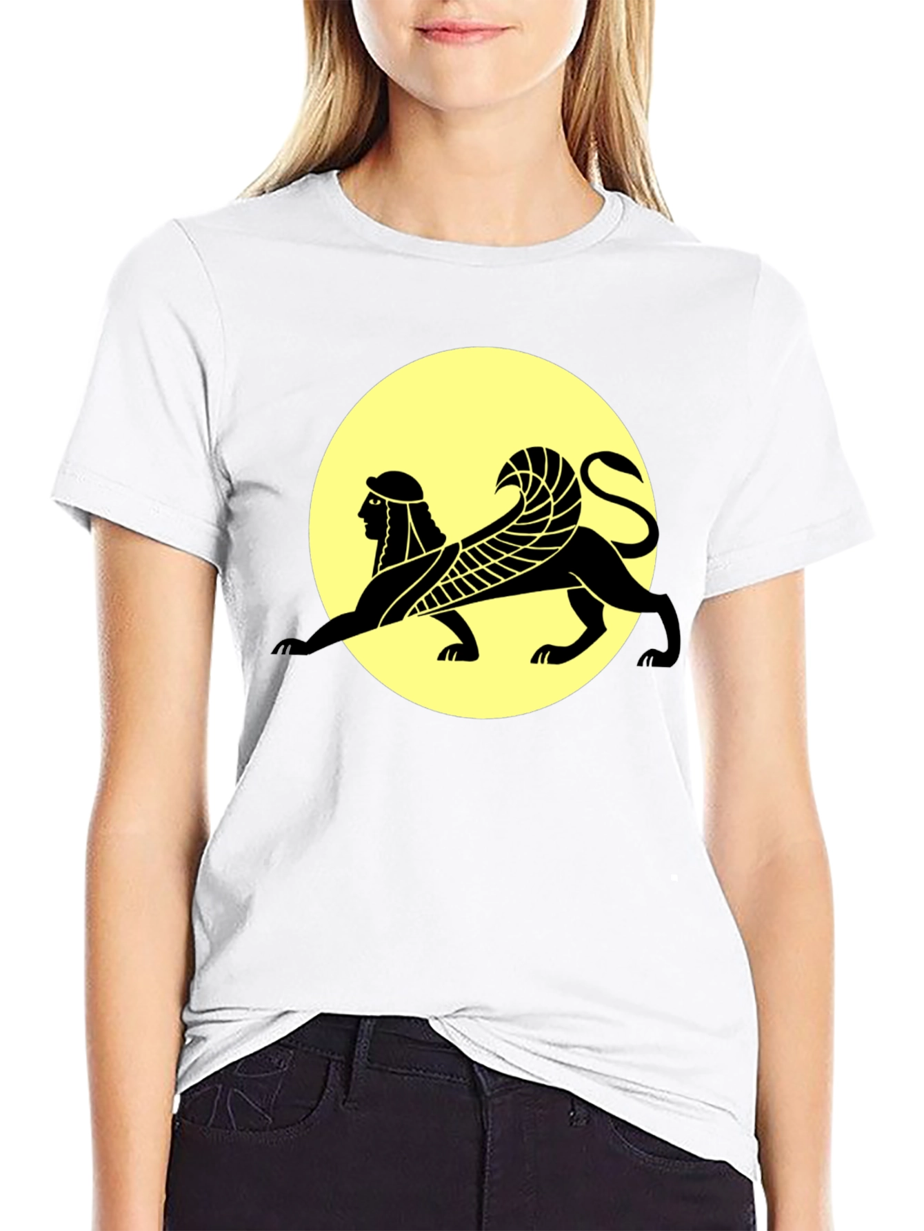 Sphinx Graphic Print Black T-Shirt