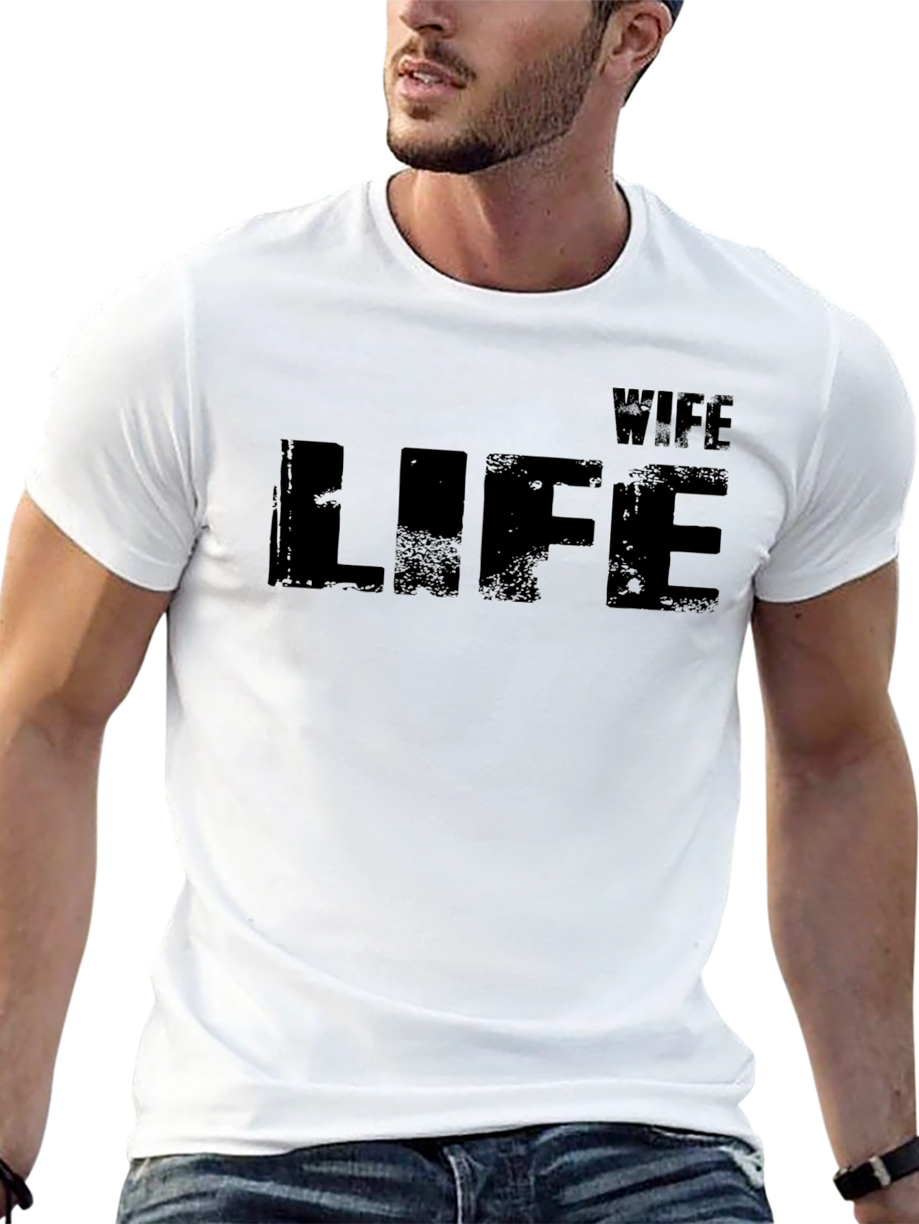 Wife Life T-Shirt - Distressed Black