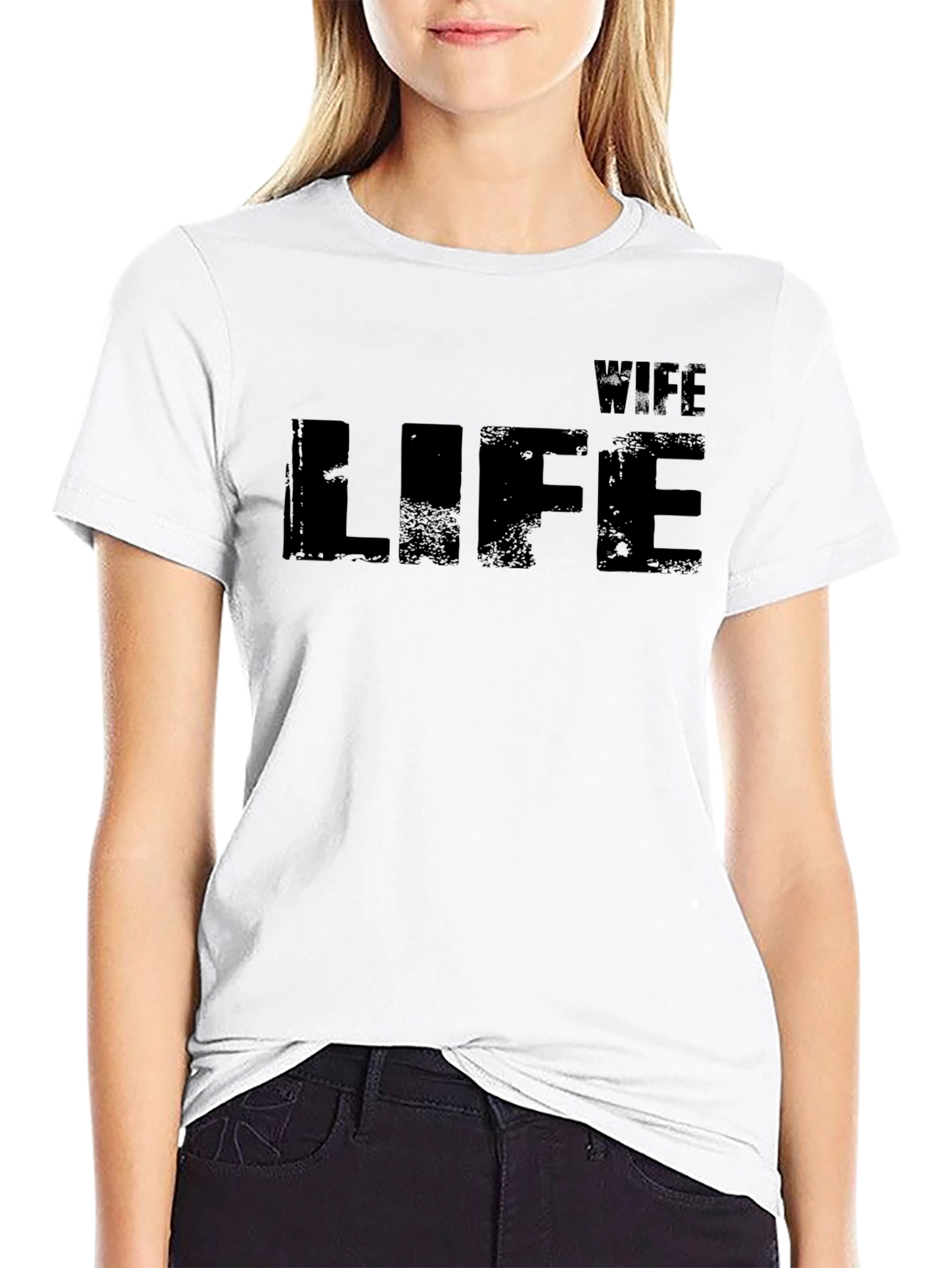 Wife Life T-Shirt - Distressed Black