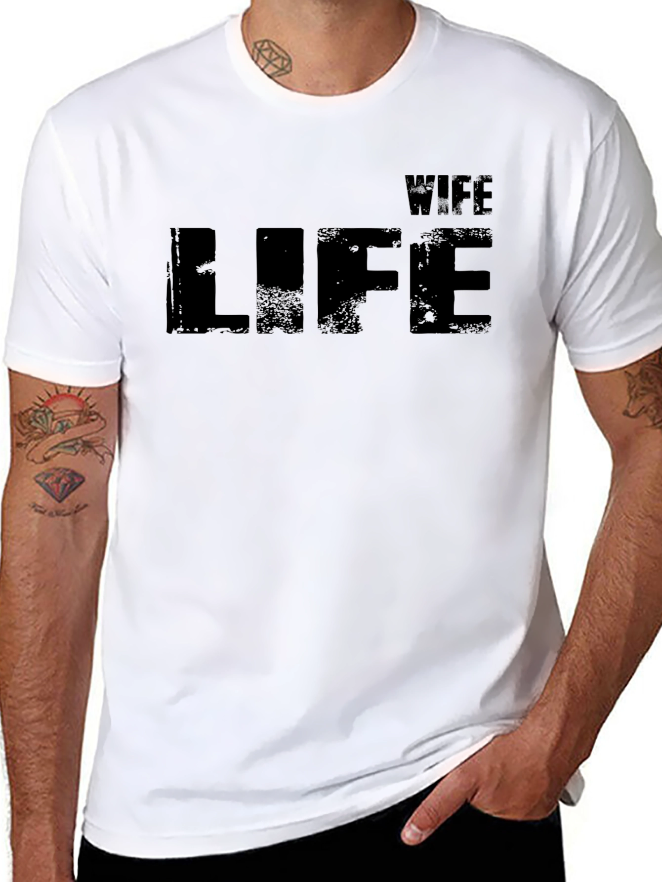 Wife Life T-Shirt - Distressed Black