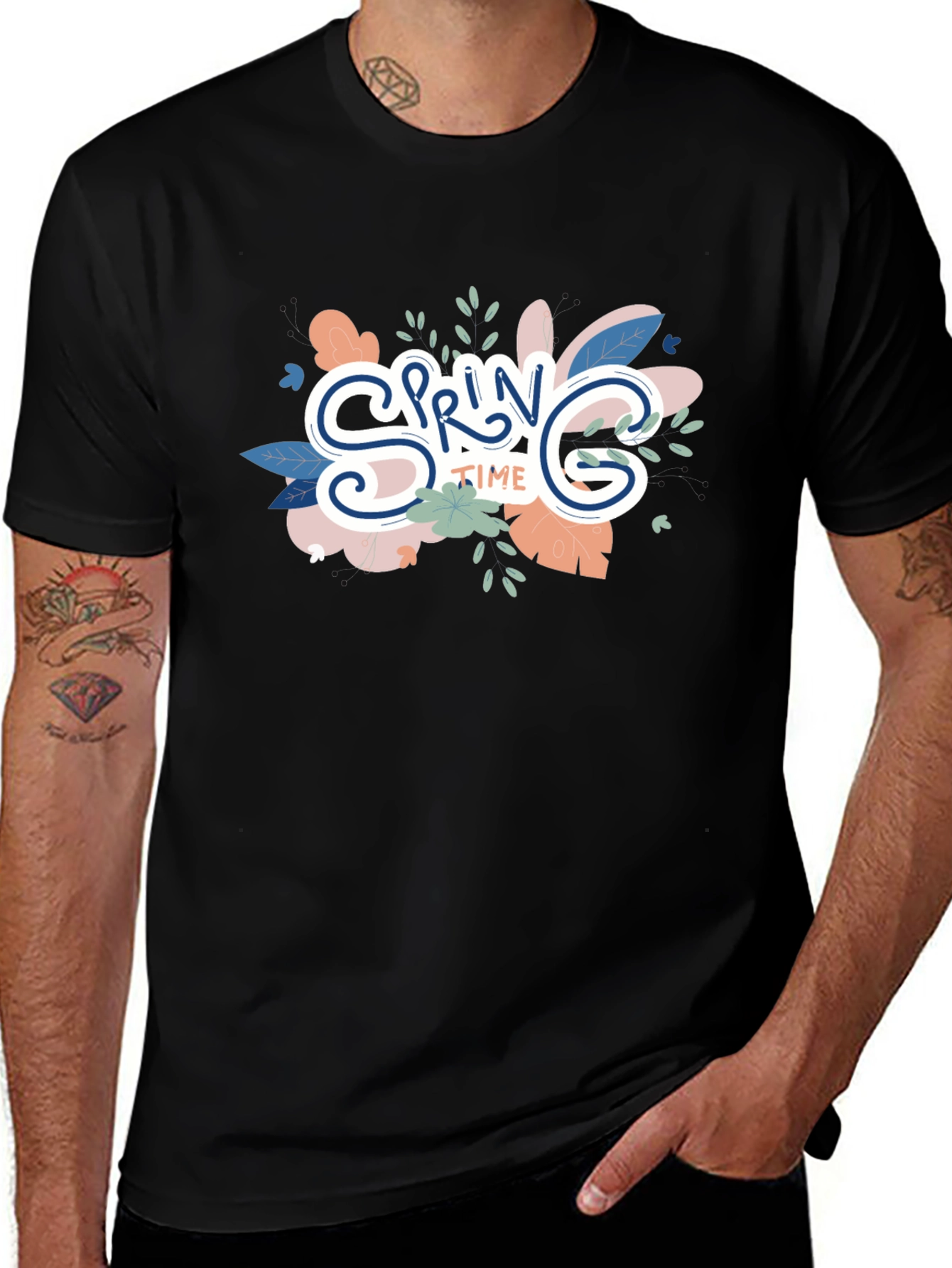 Spring Time Graphic Tee - Trendy Floral Design