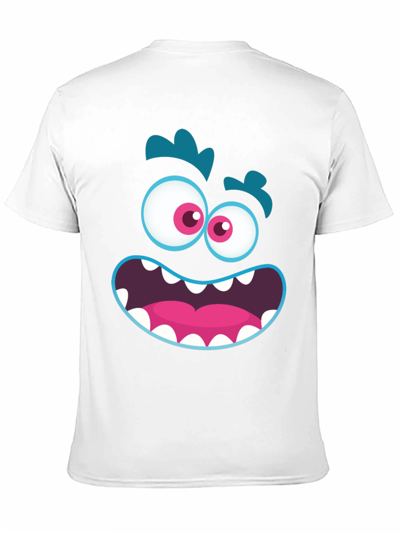 Funny Monster Face Graphic Tee - Black T-Shirt