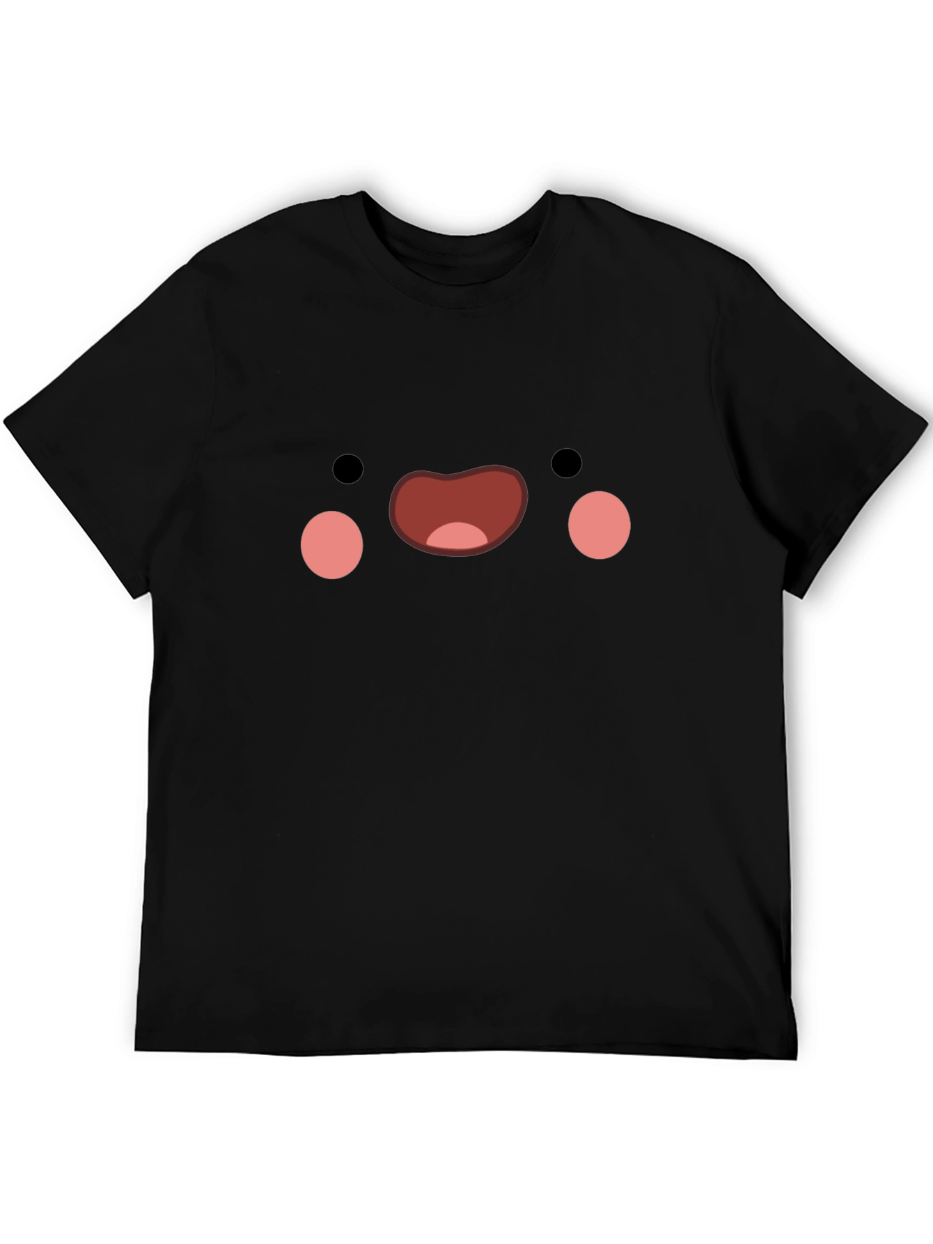 Cute Face Graphic Black T-Shirt