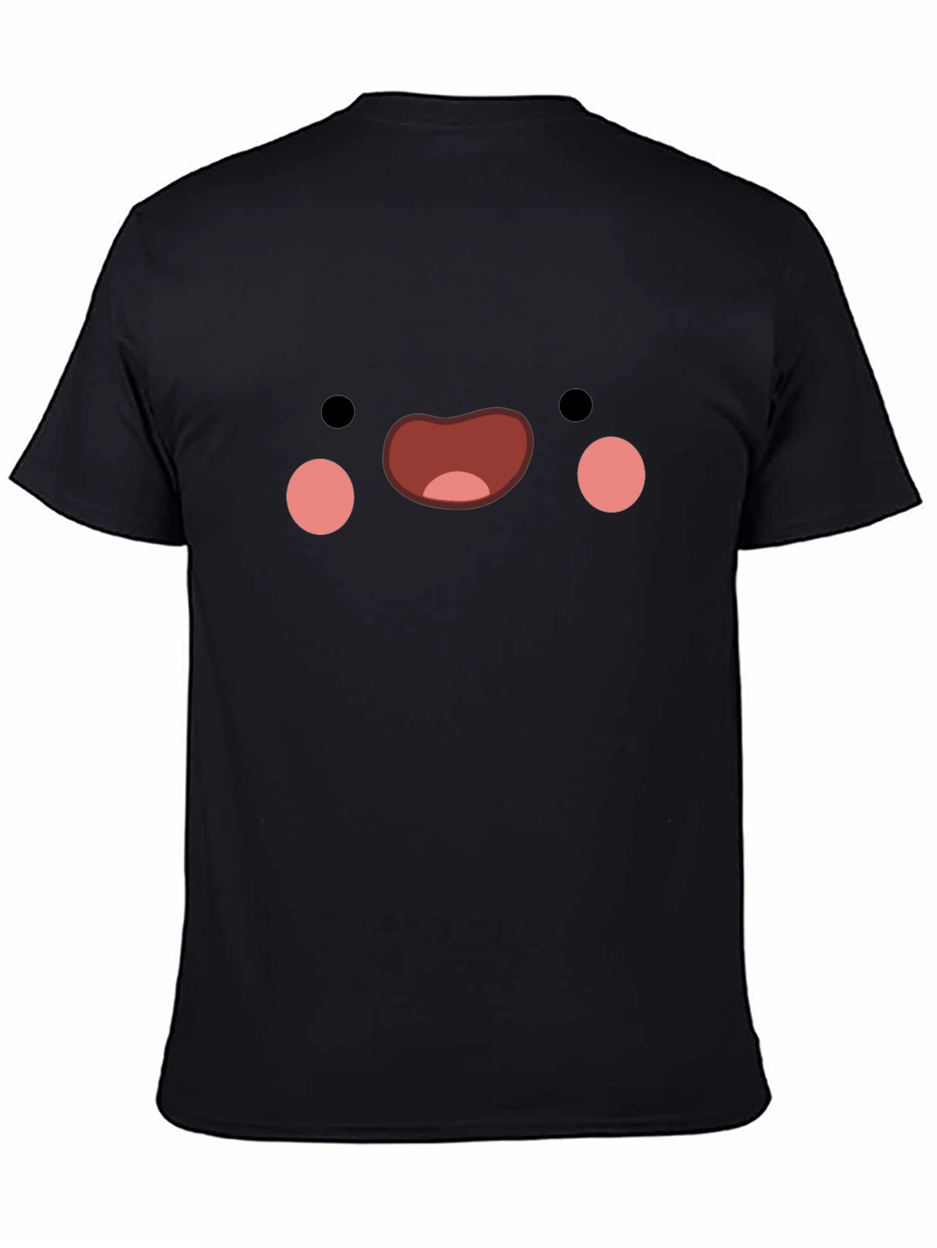 Cute Face Graphic Black T-Shirt