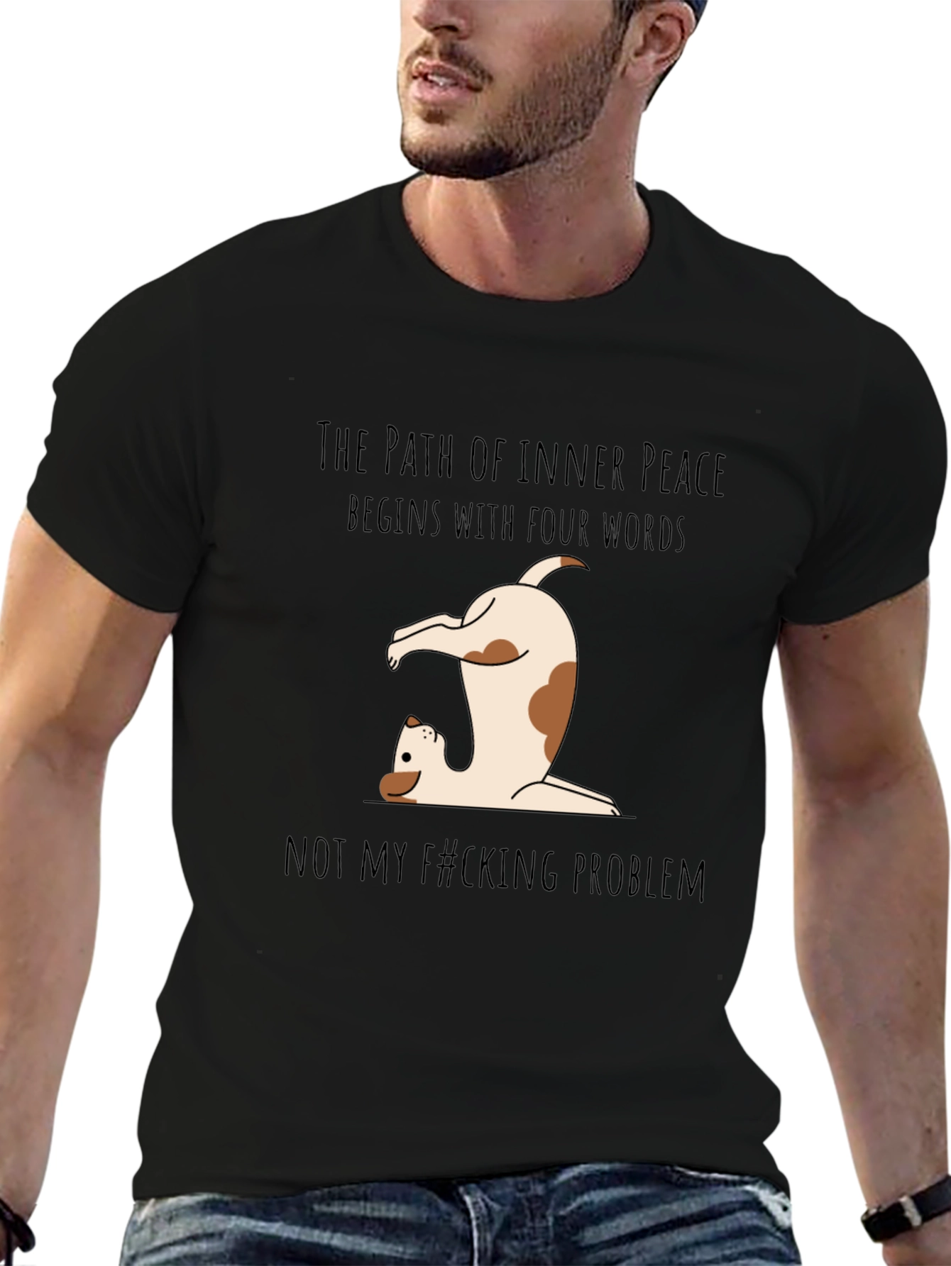 Funny Dog Yoga T-Shirt - Not My Problem Tee