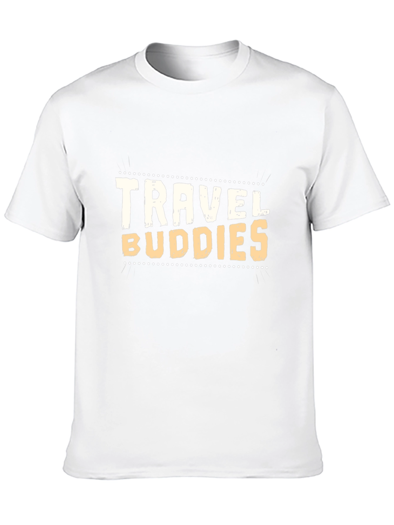 Travel Buddies Black Crew Neck T-Shirt