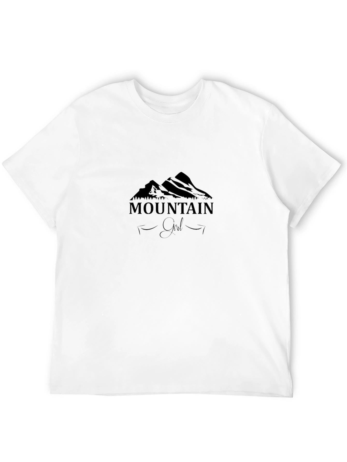 Mountain Girl Graphic T-Shirt - Black Crew Neck Tee
