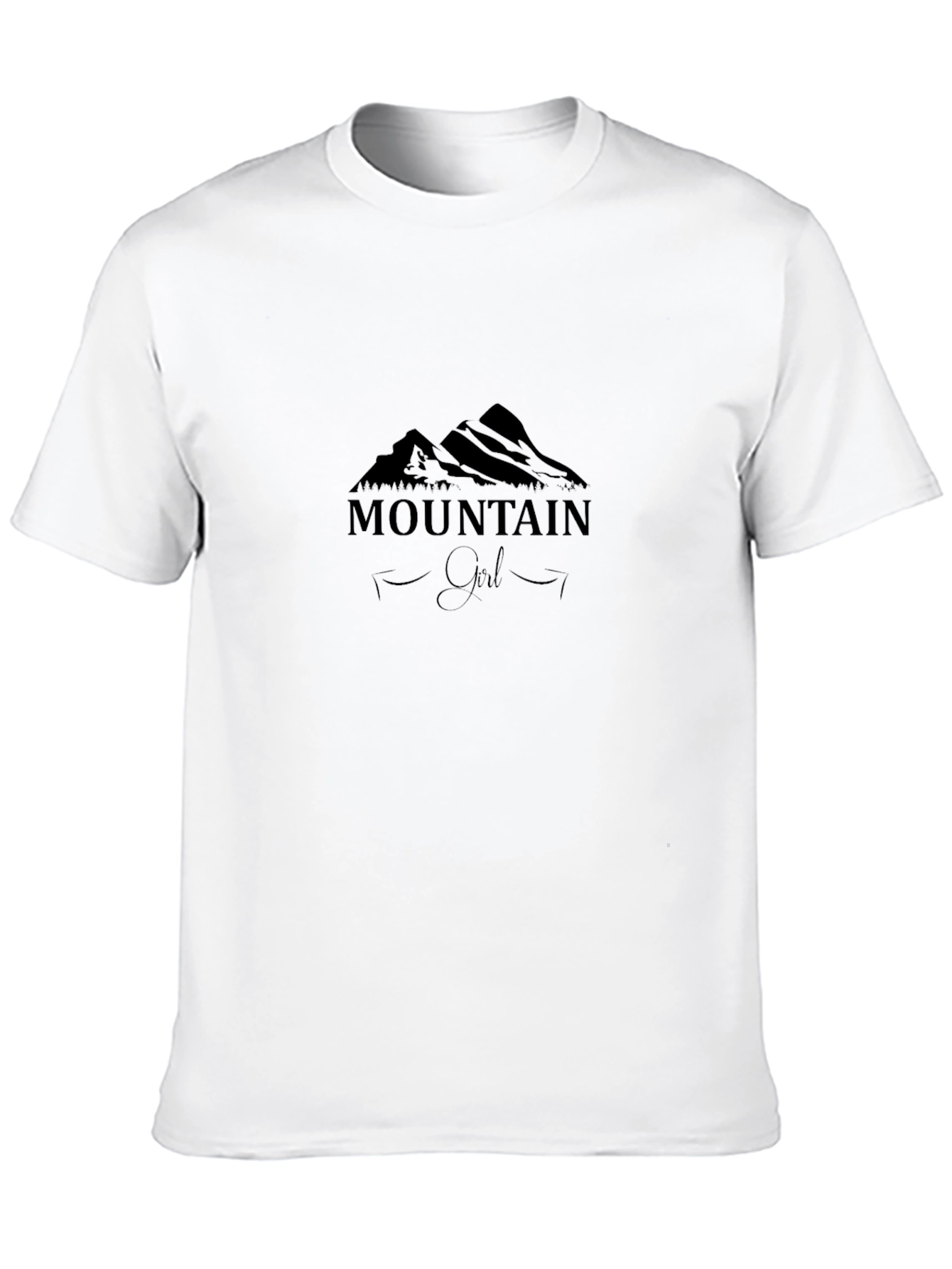 Mountain Girl Graphic T-Shirt - Black Crew Neck Tee