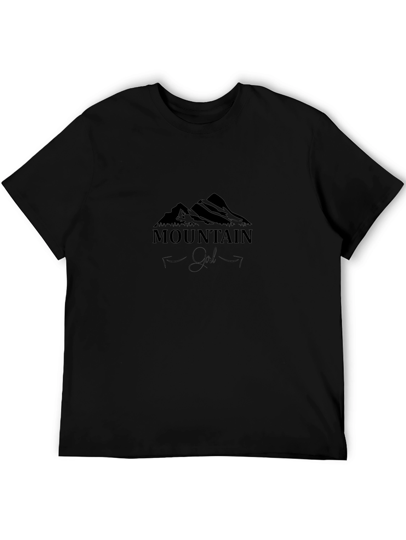 Mountain Girl Graphic T-Shirt - Black Crew Neck Tee