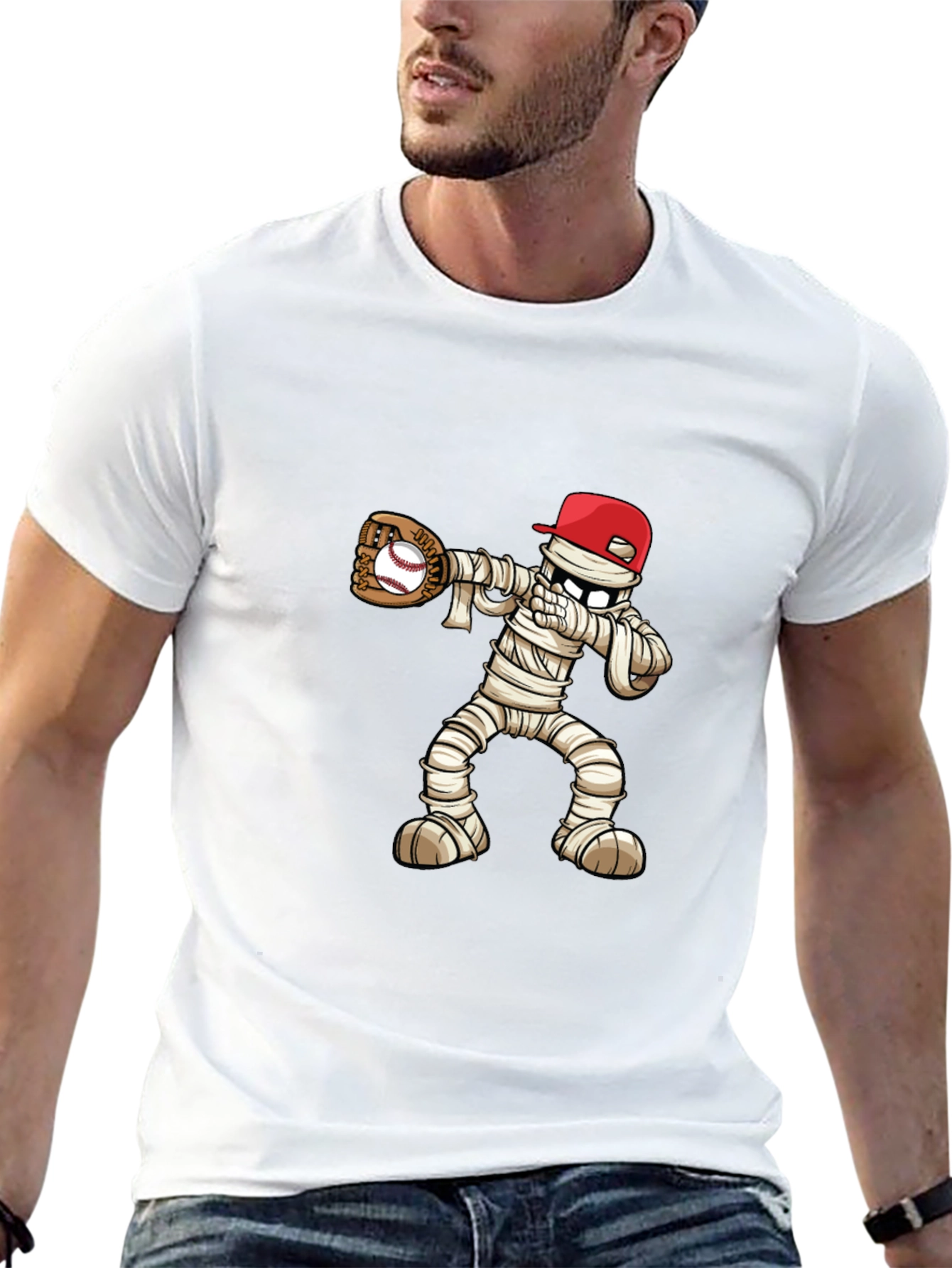Mummy Baseball T-Shirt: Spooky Season Fun!