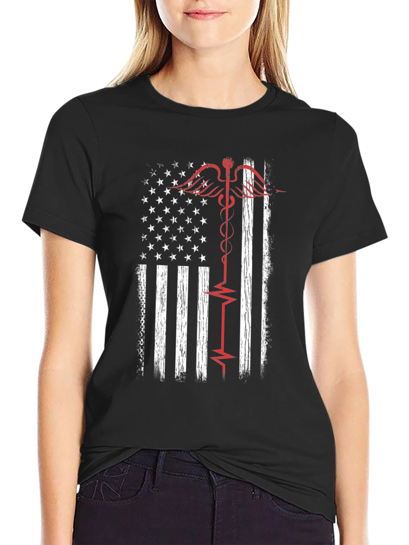 American Flag Caduceus T-Shirt