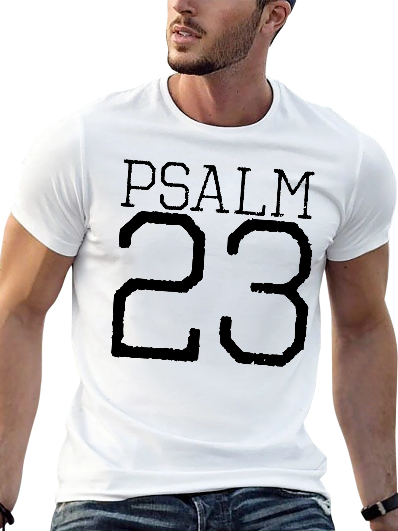 Psalm 23 Black T-Shirt - Religious Christian Tee