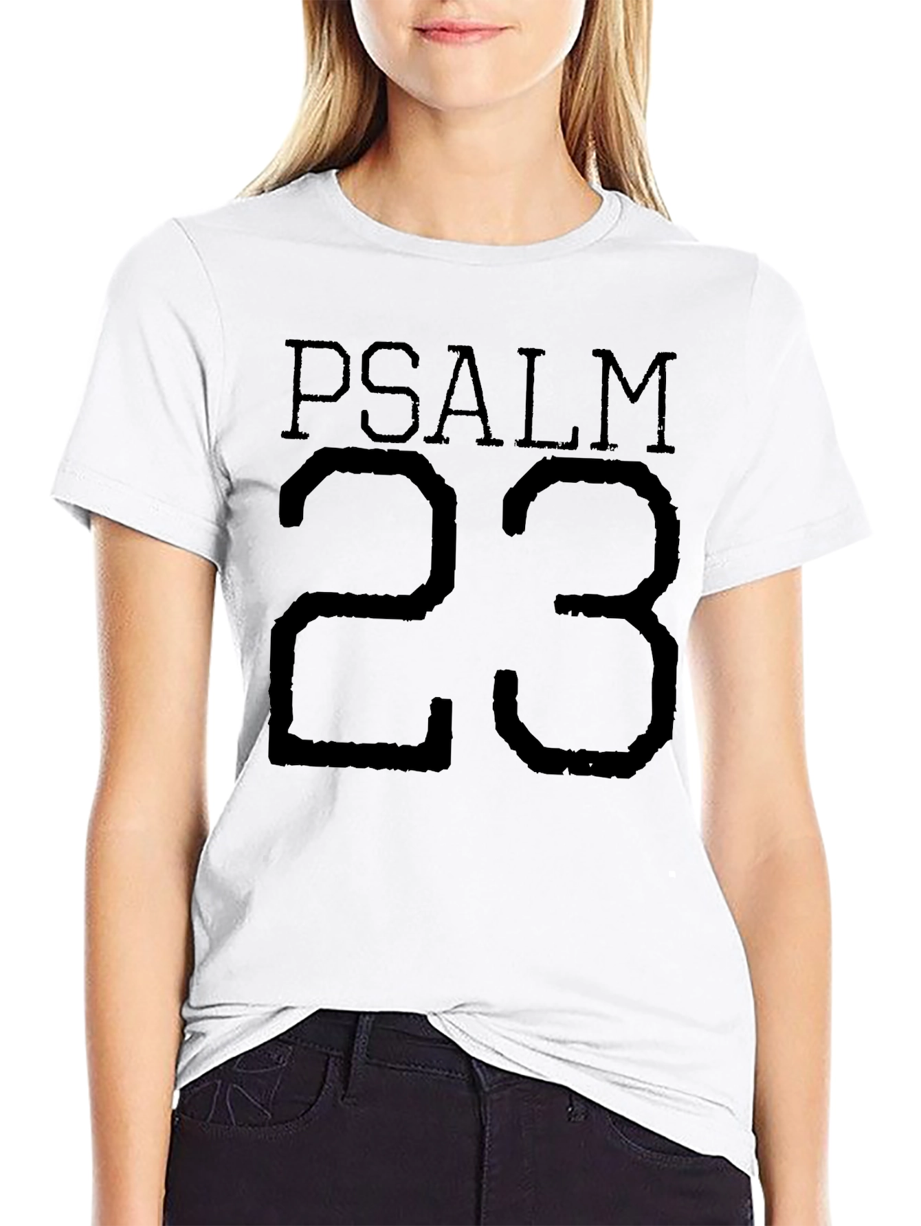 Psalm 23 Black T-Shirt - Religious Christian Tee