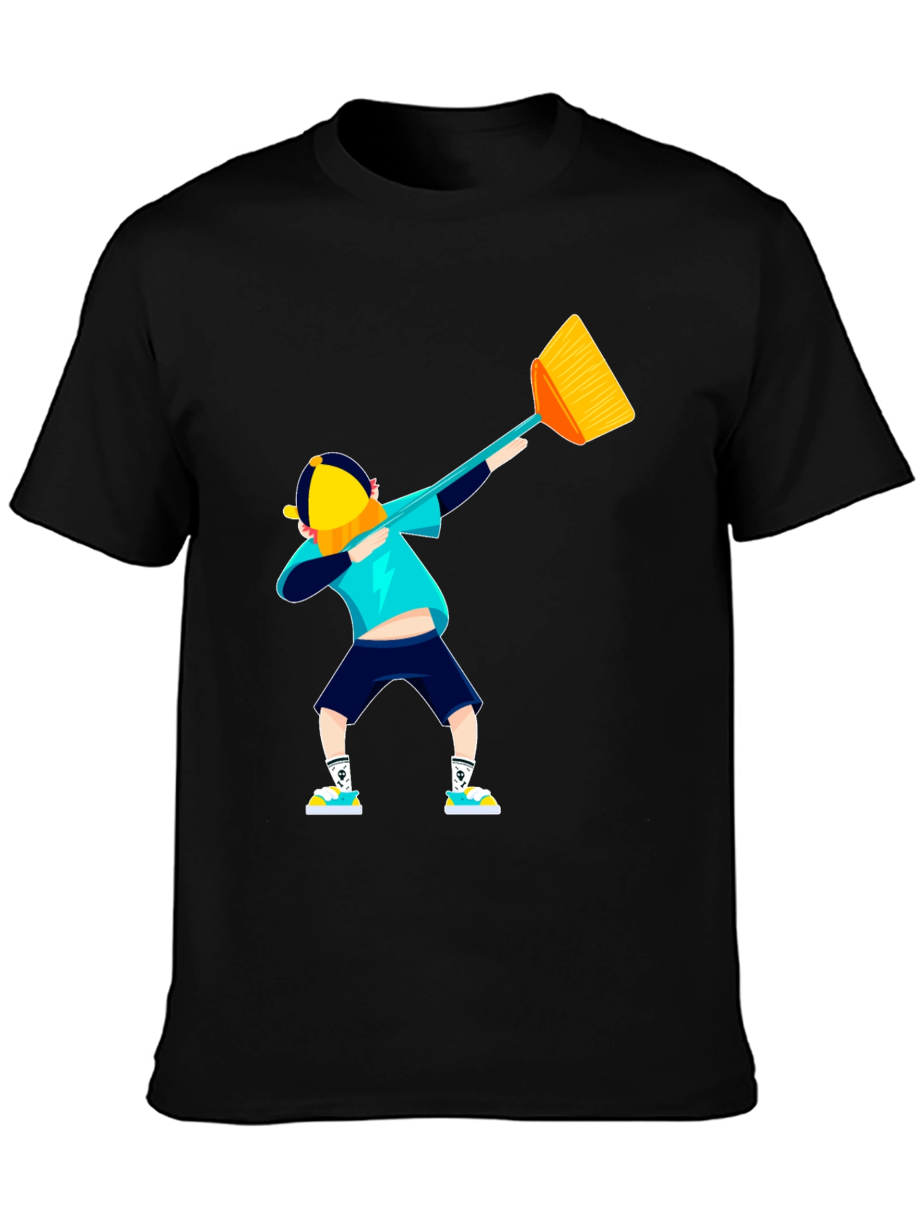 Dabbing Broom Boy Graphic T-Shirt