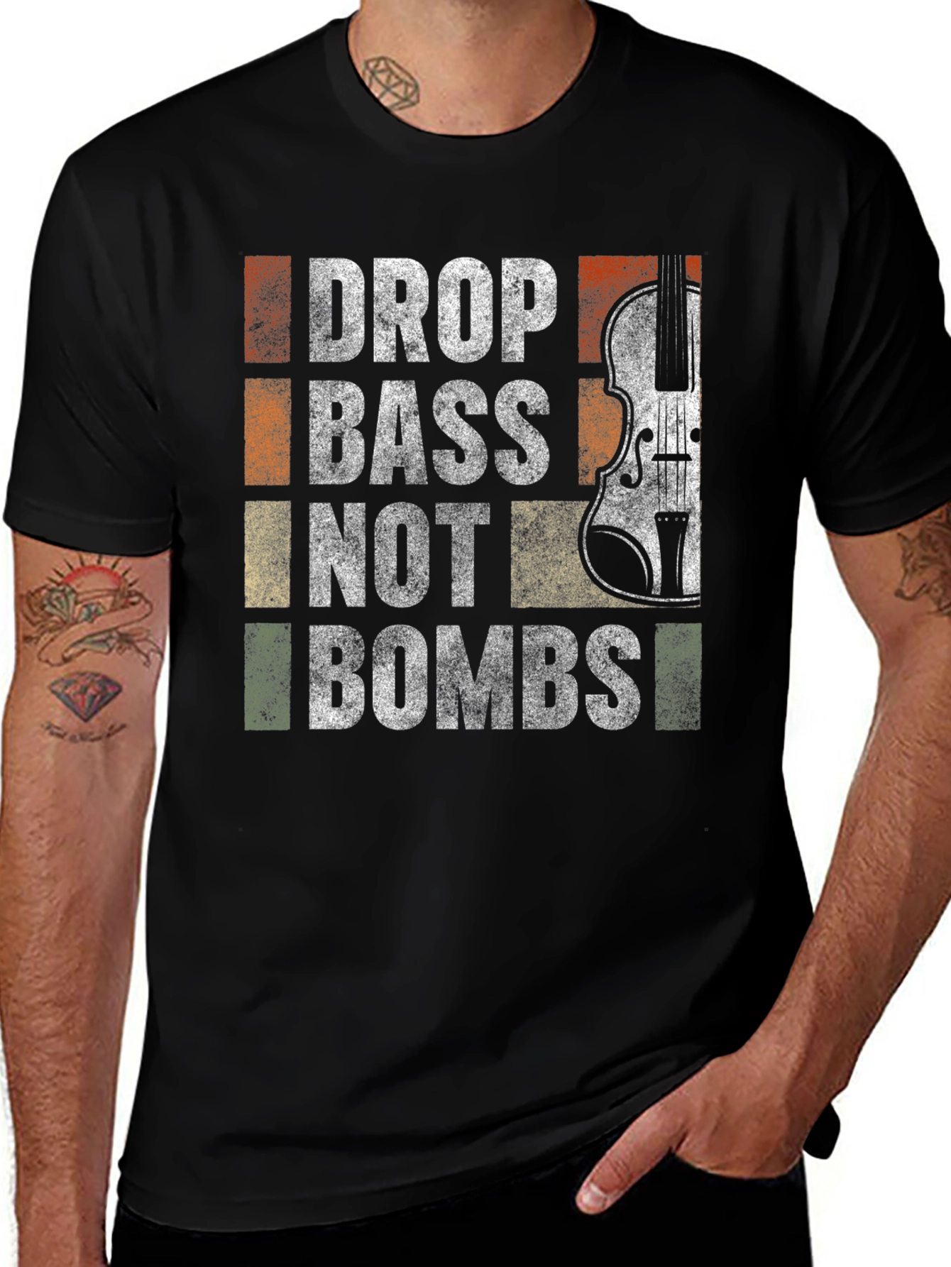 Drop Bass Not Bombs Graphic T-Shirt