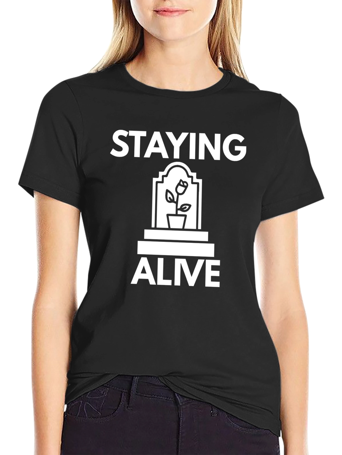 Staying Alive Graphic T-Shirt - Trendy Comfort