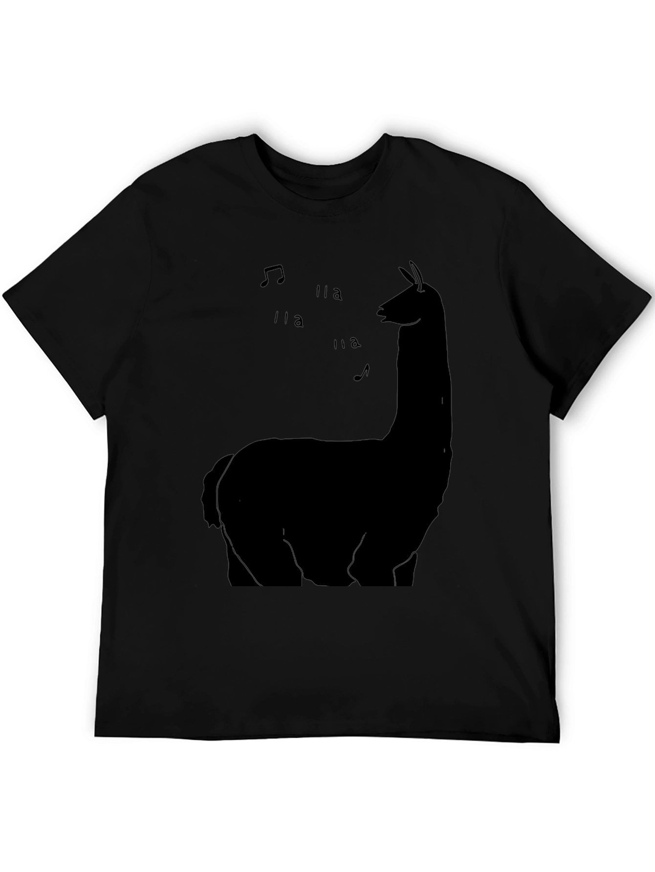 Llama Music Black T-Shirt - Casual Style