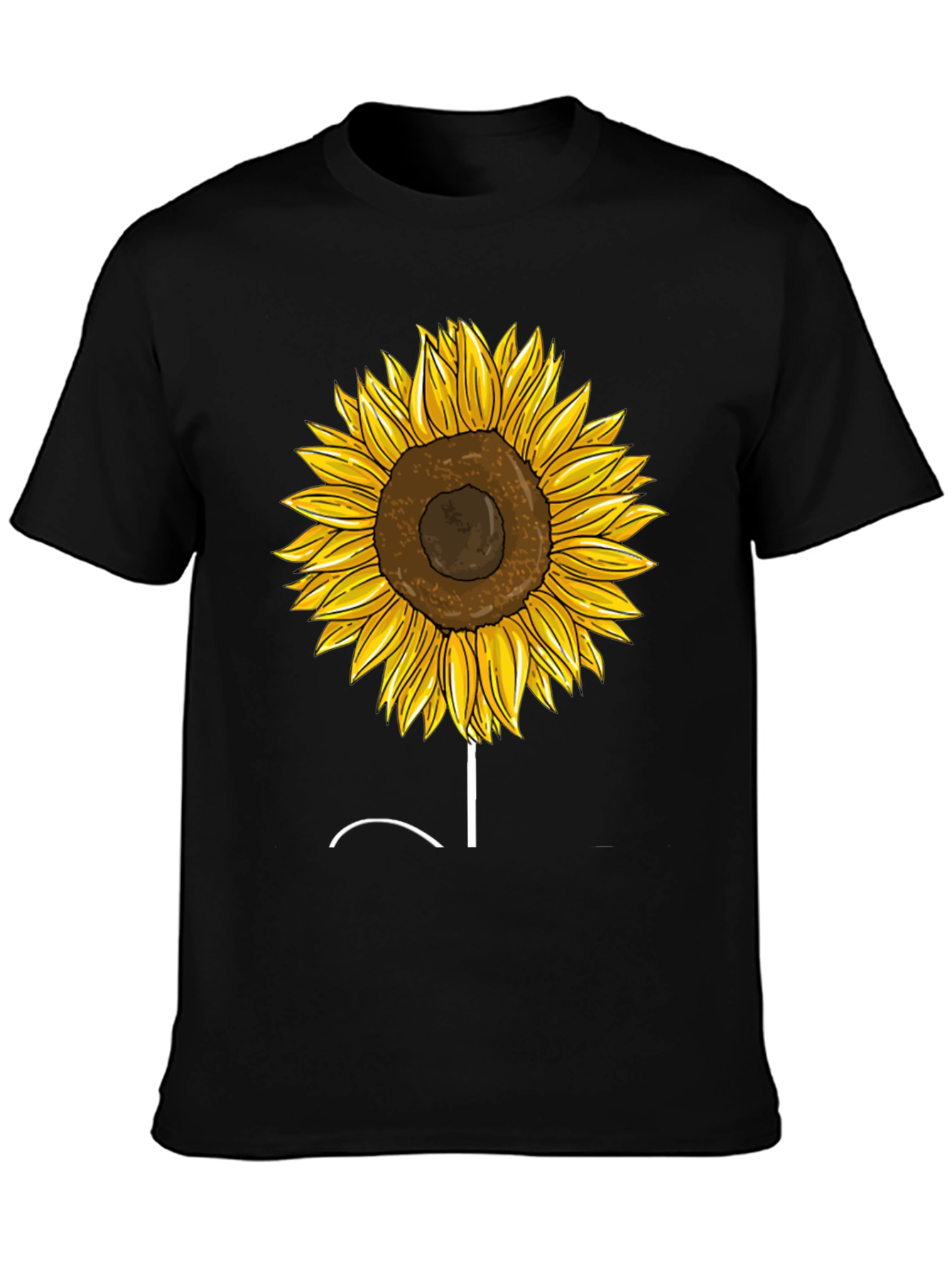 Sunflower Graphic Tee - Trendy Black T-Shirt