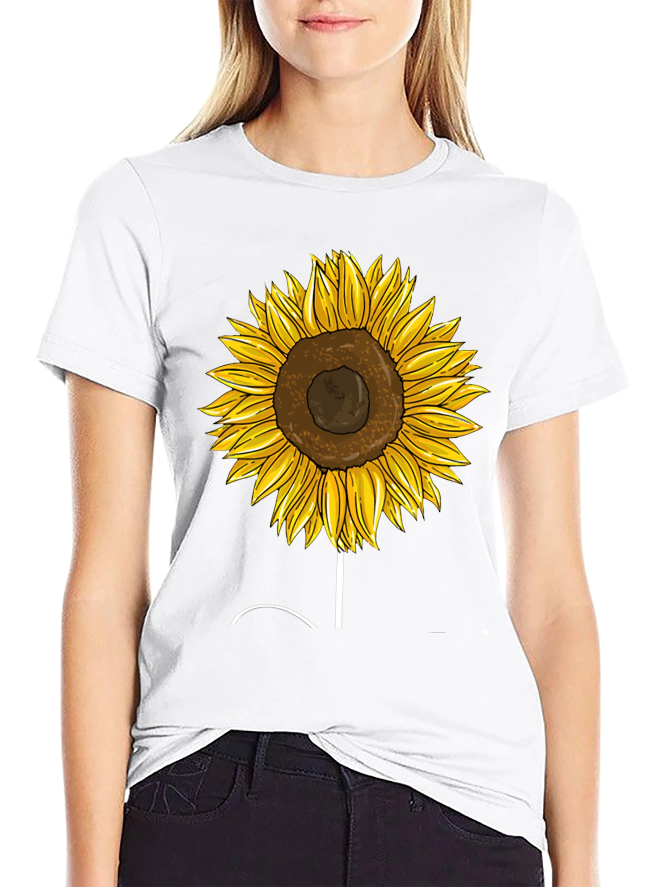 Sunflower Graphic Tee - Trendy Black T-Shirt