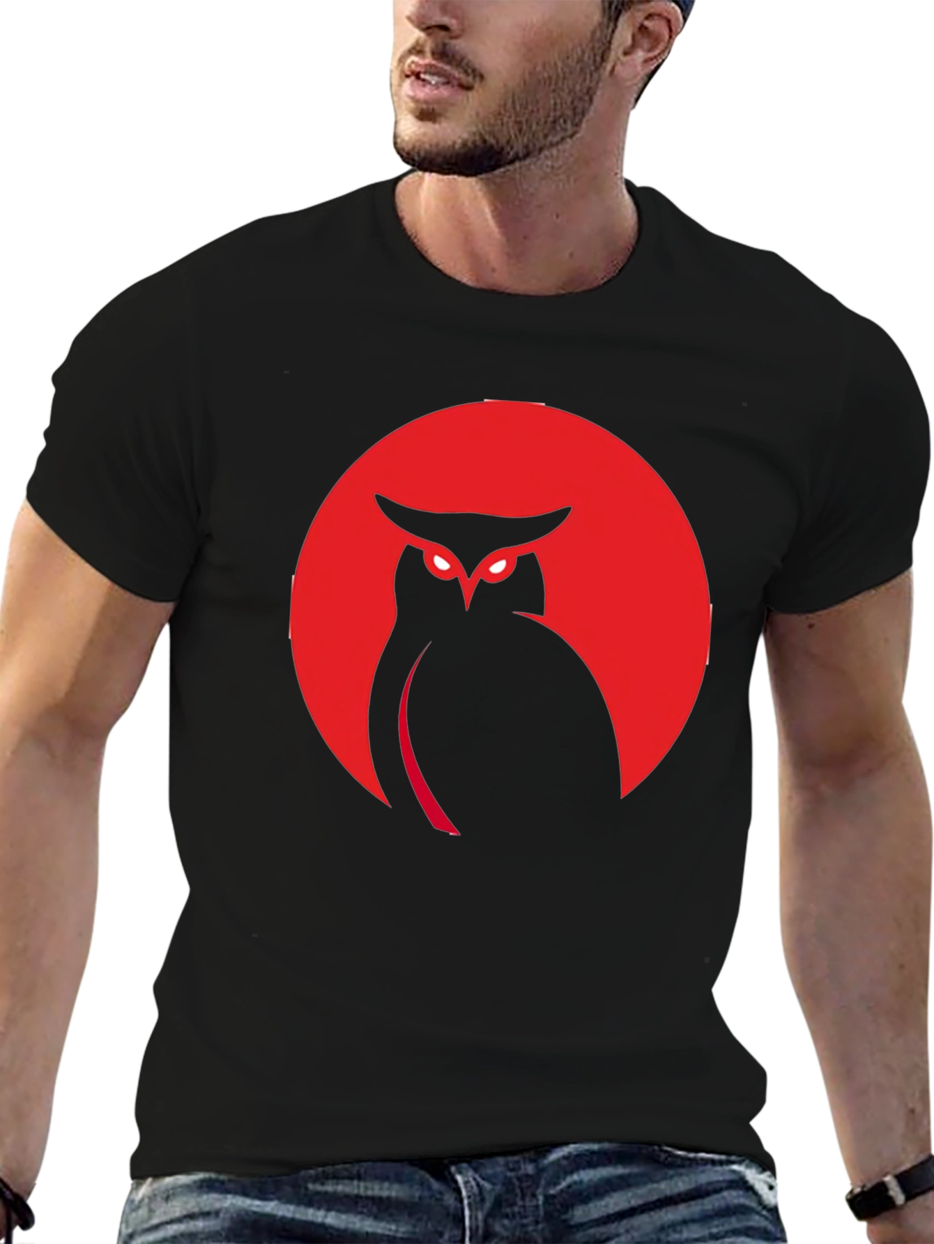 Owl Silhouette Graphic T-Shirt - Mens Black Tee