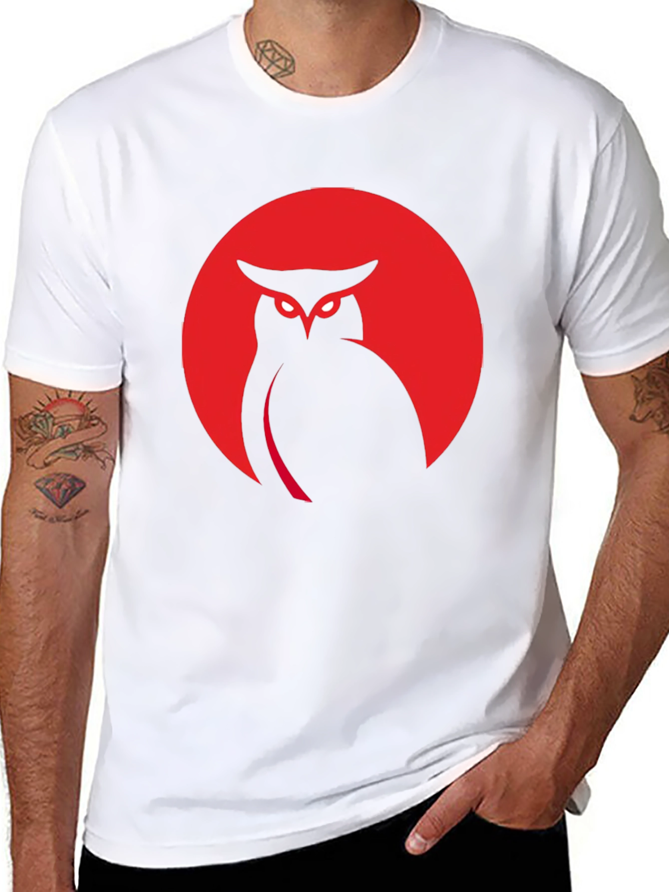 Owl Silhouette Graphic T-Shirt - Mens Black Tee