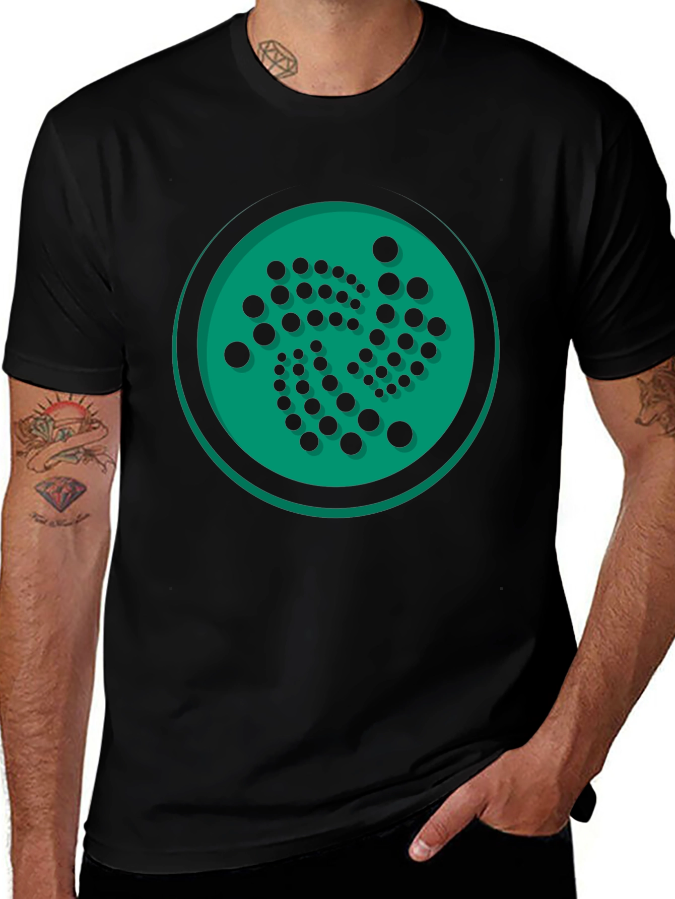 IOTA Crypto Black T-Shirt - Unique Circle Design