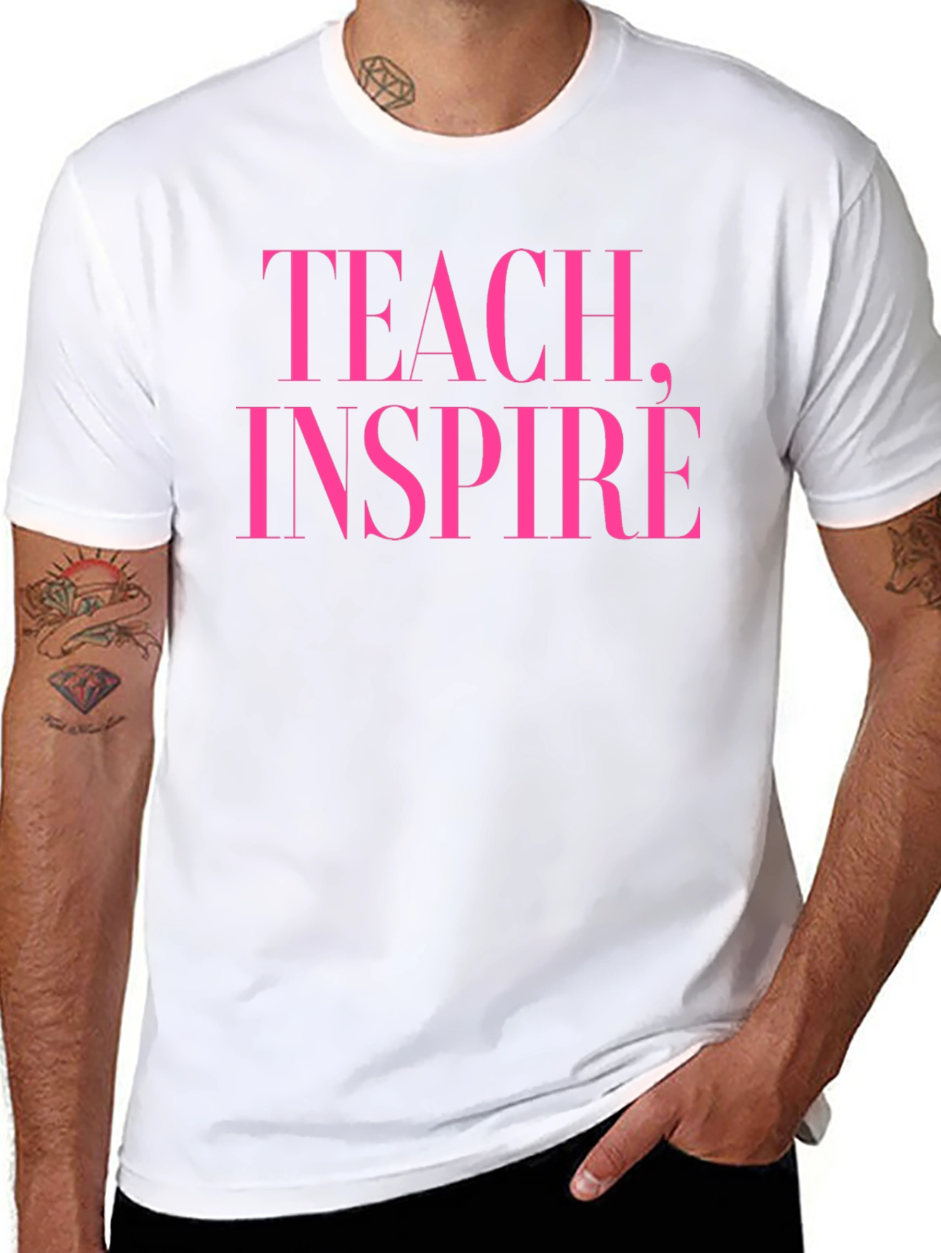 Teach Inspire Graphic Tee - Black Cotton T-Shirt