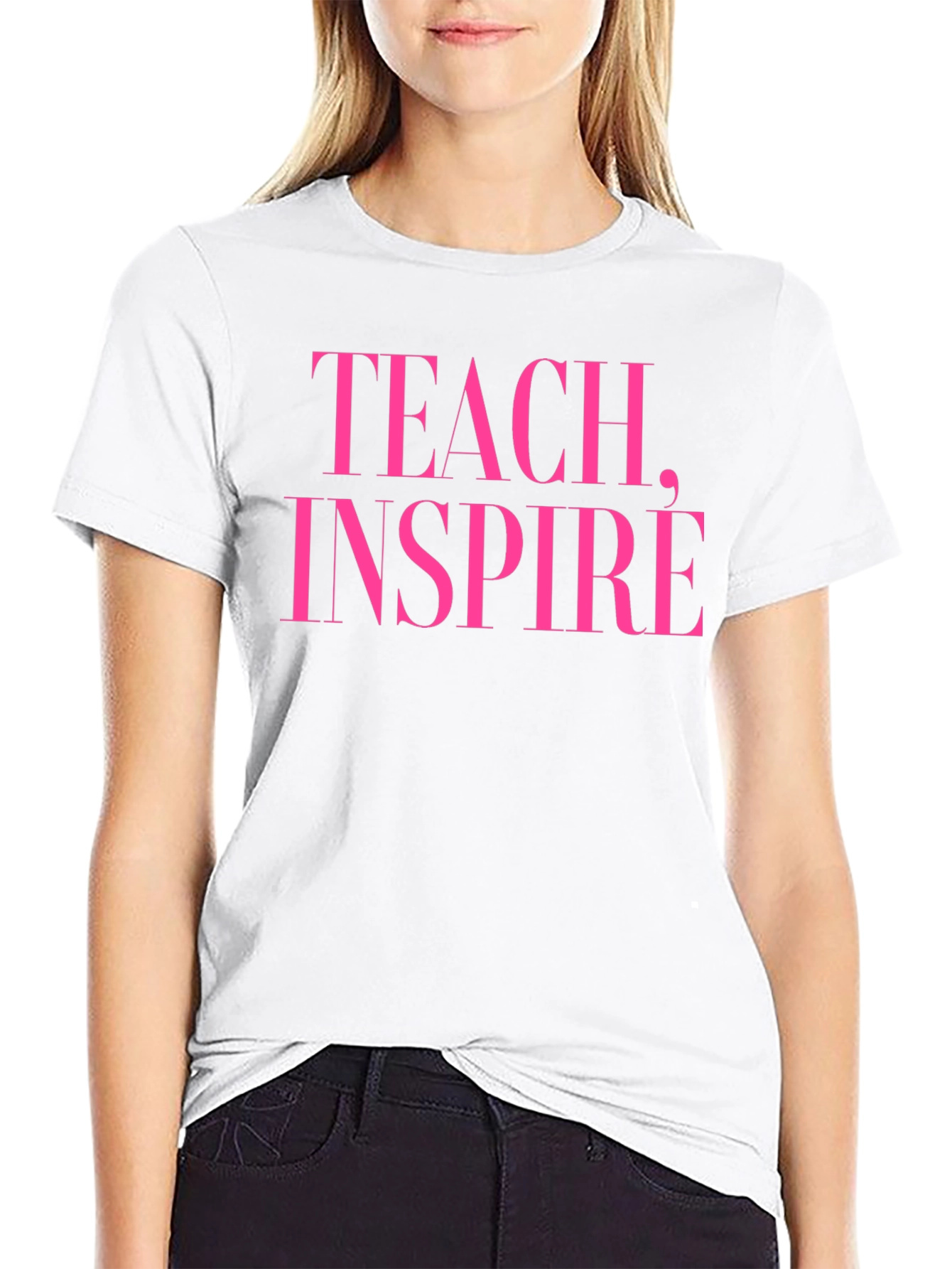 Teach Inspire Graphic Tee - Black Cotton T-Shirt