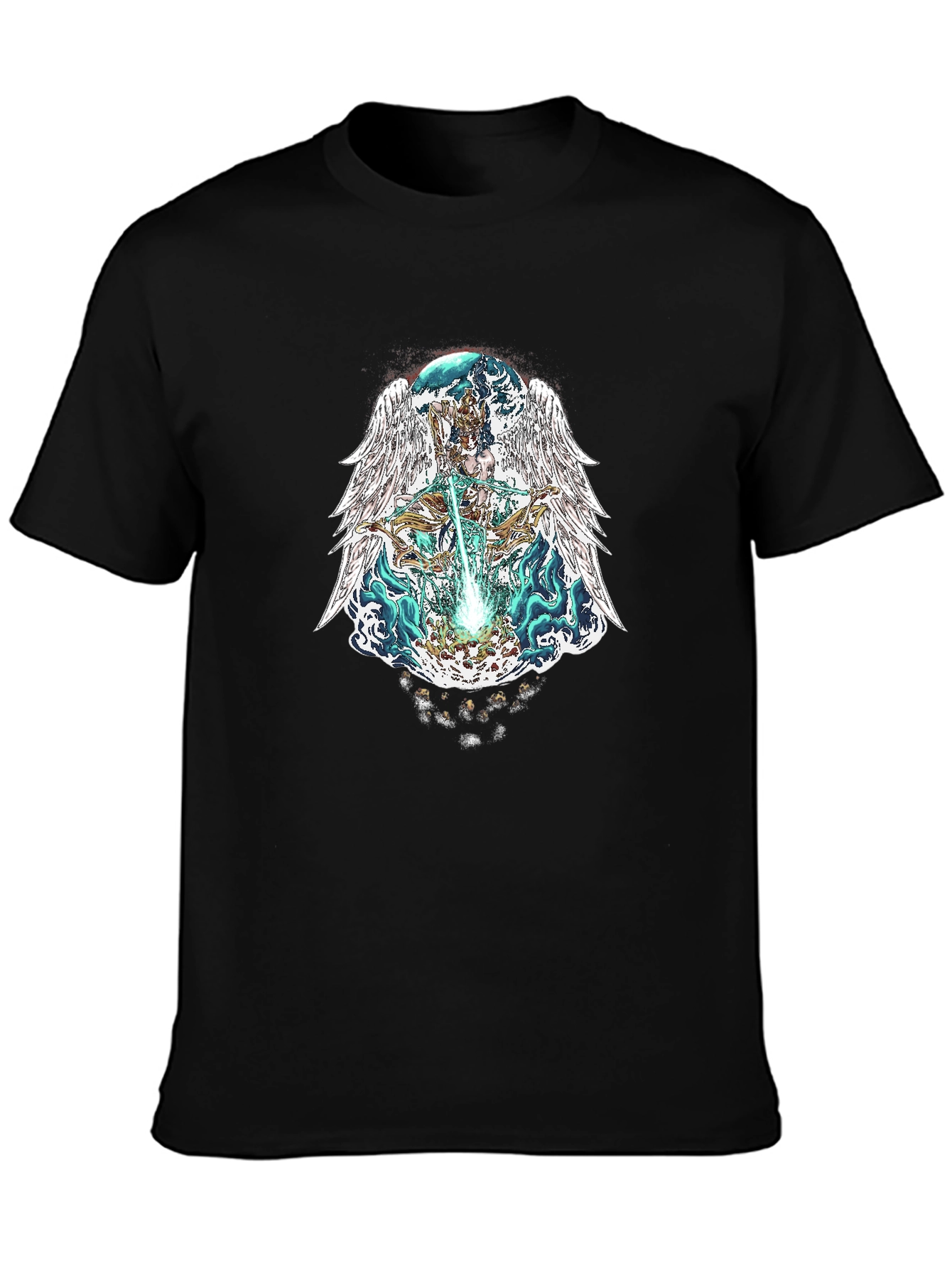 Angelic Warrior Graphic Tee - Black