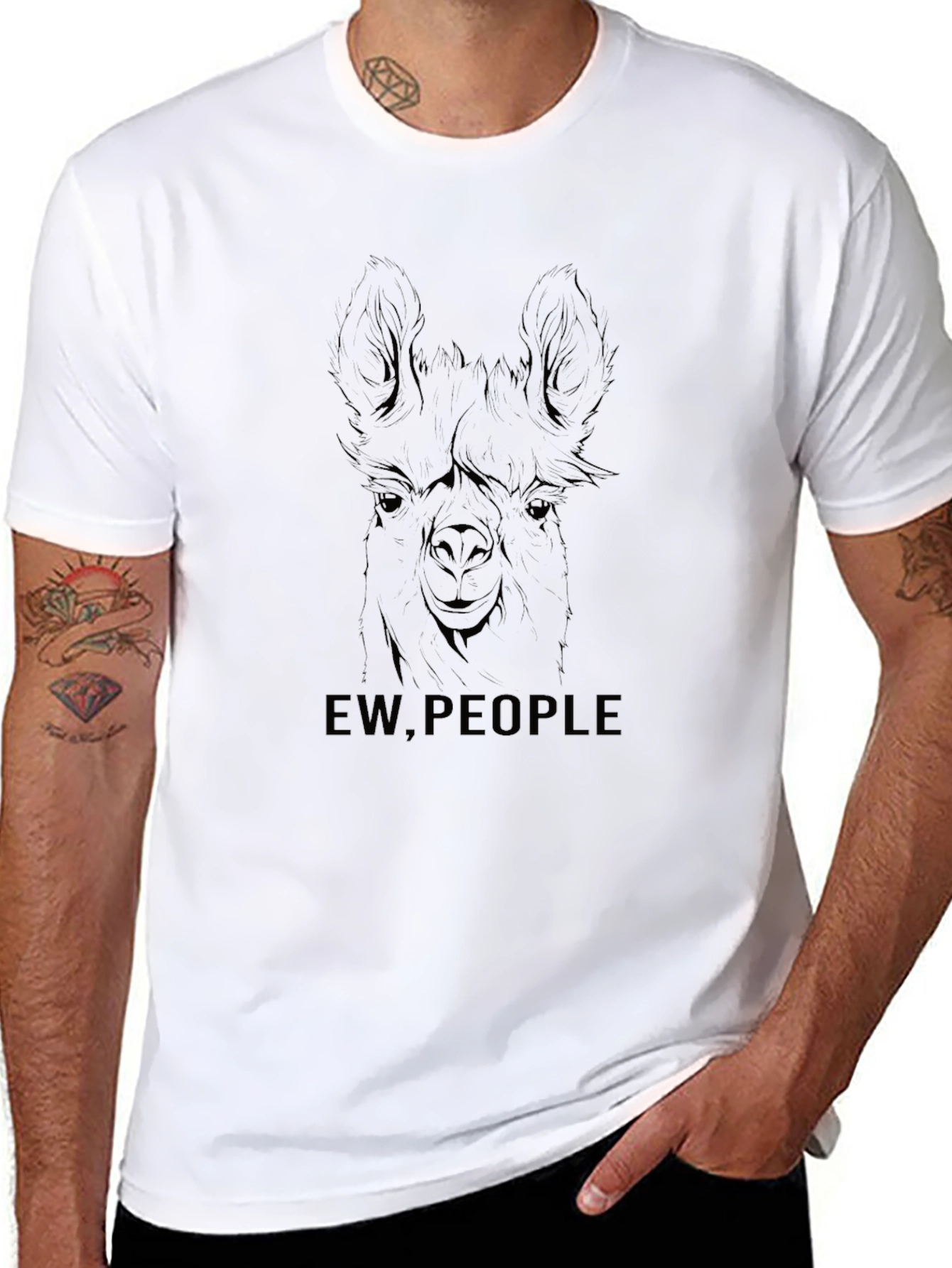 Ew People Llama Graphic T-Shirt