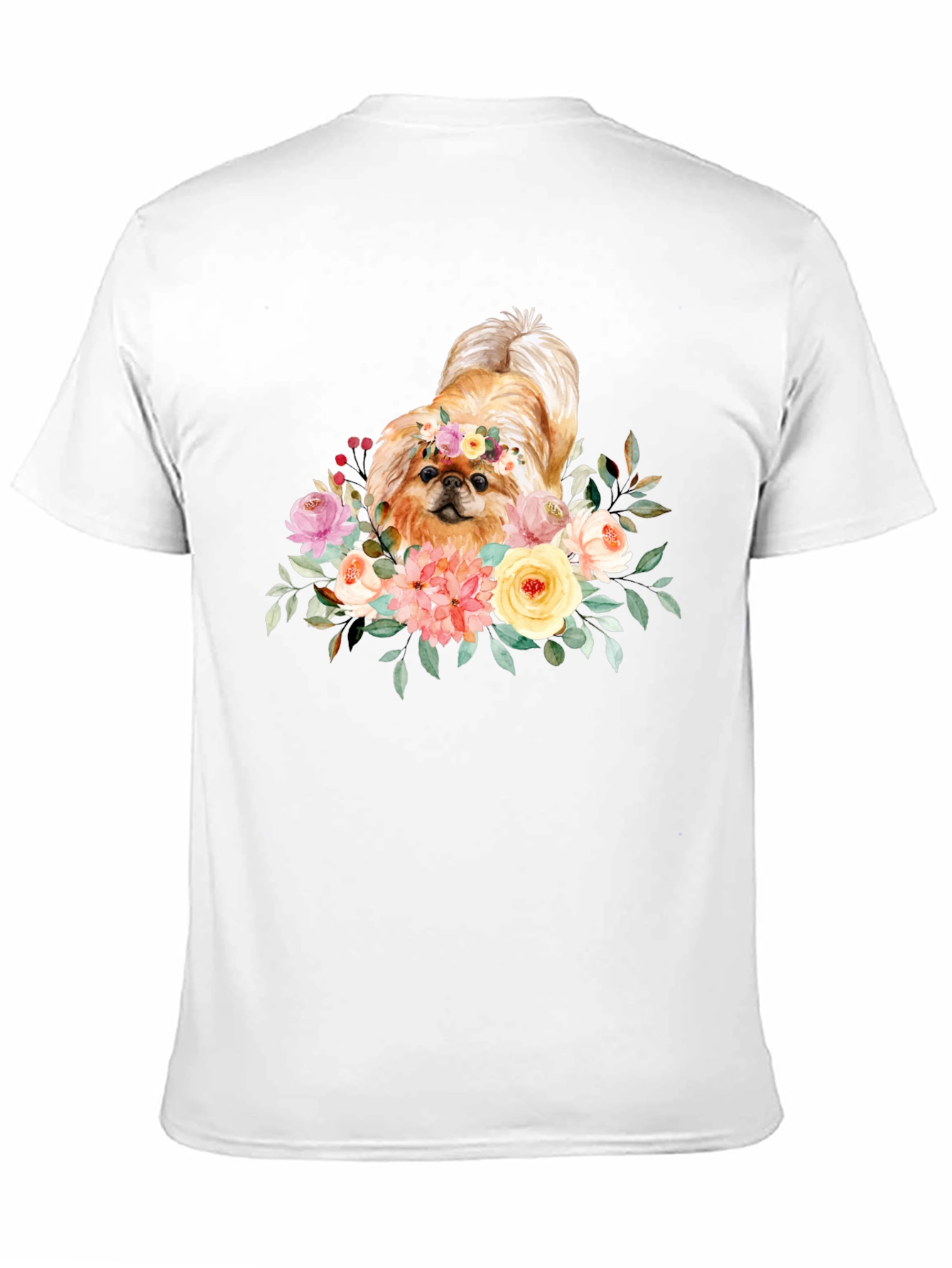 Floral Dog Graphic T-Shirt