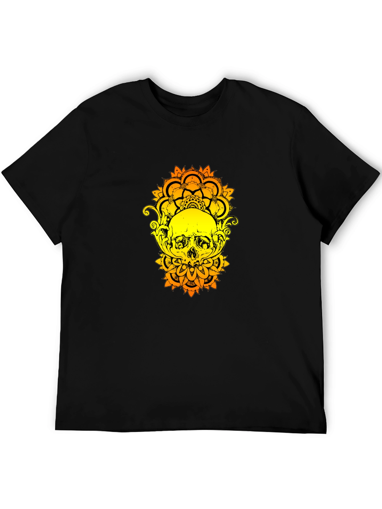 Skull Mandala Graphic Tee - Mens Black T-Shirt