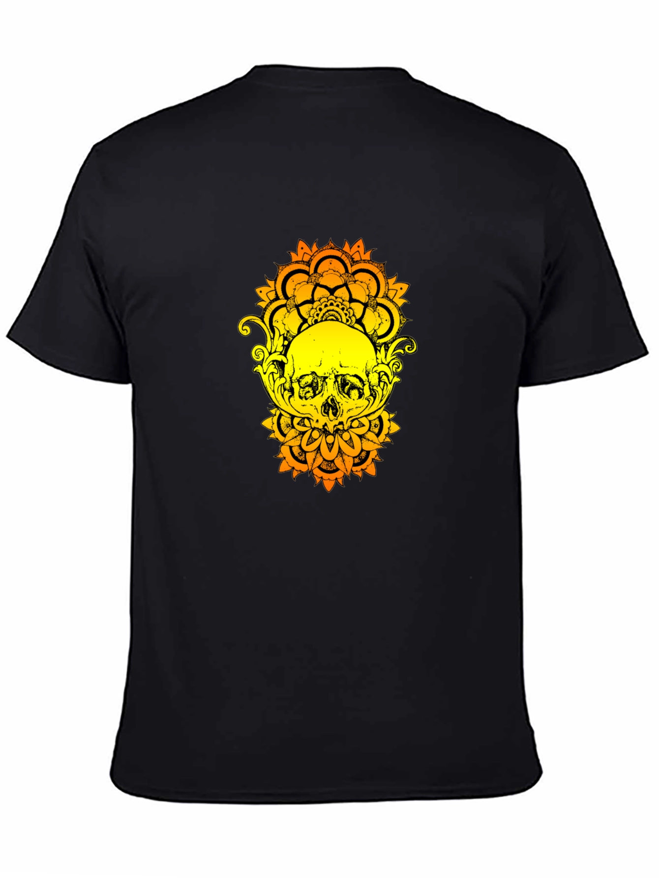 Skull Mandala Graphic Tee - Mens Black T-Shirt