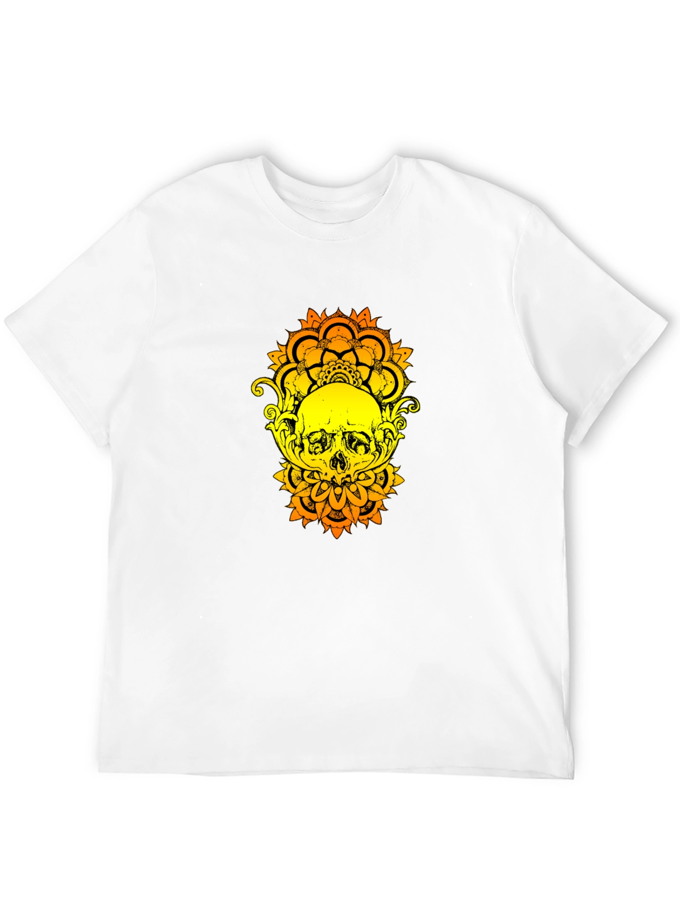 Skull Mandala Graphic Tee - Mens Black T-Shirt