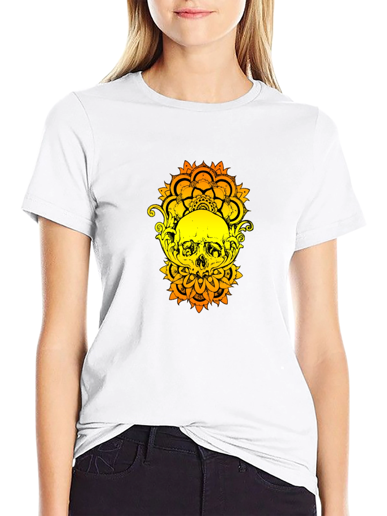 Skull Mandala Graphic Tee - Mens Black T-Shirt