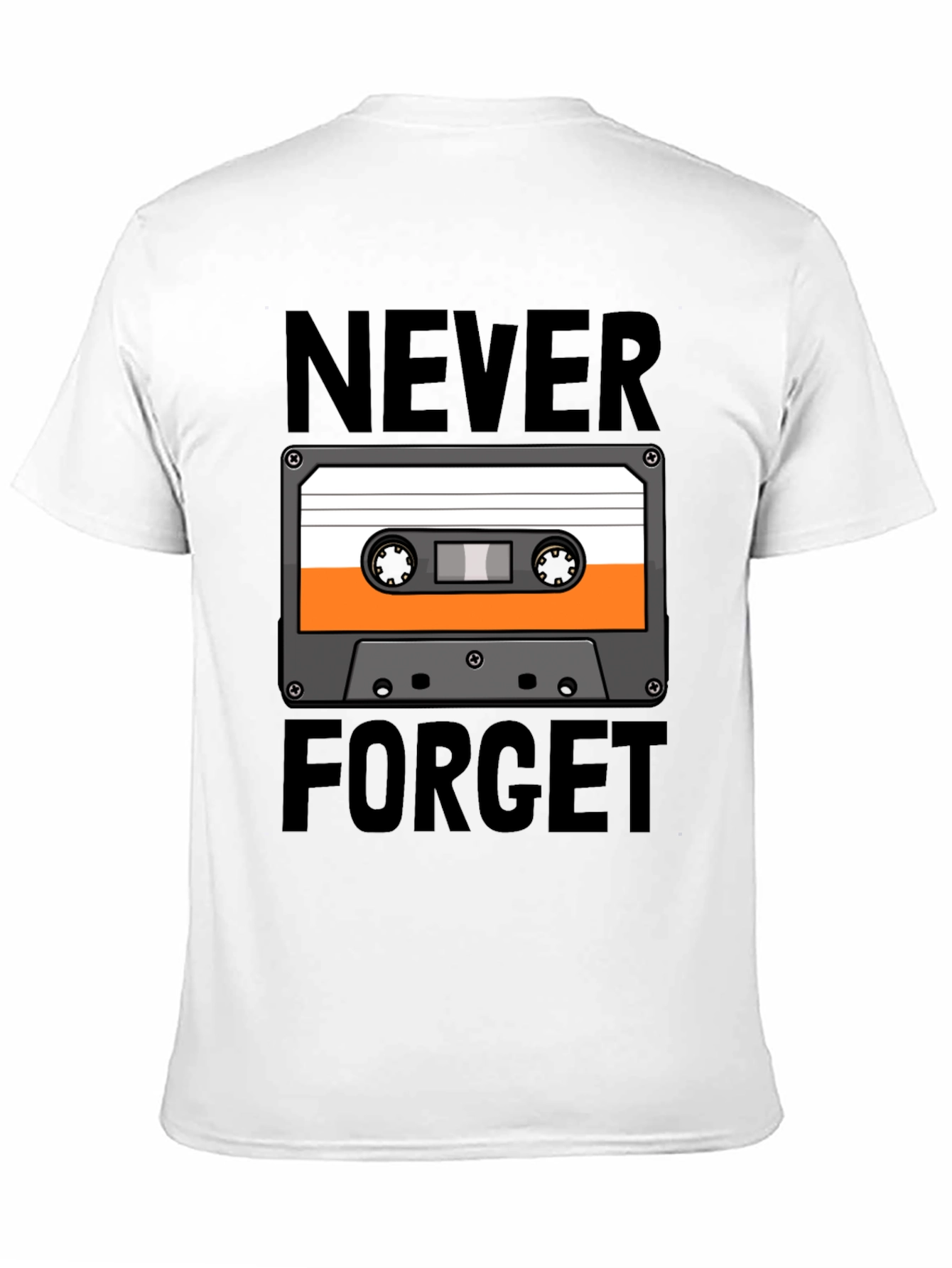 Retro Cassette Tape Never Forget Black T-Shirt