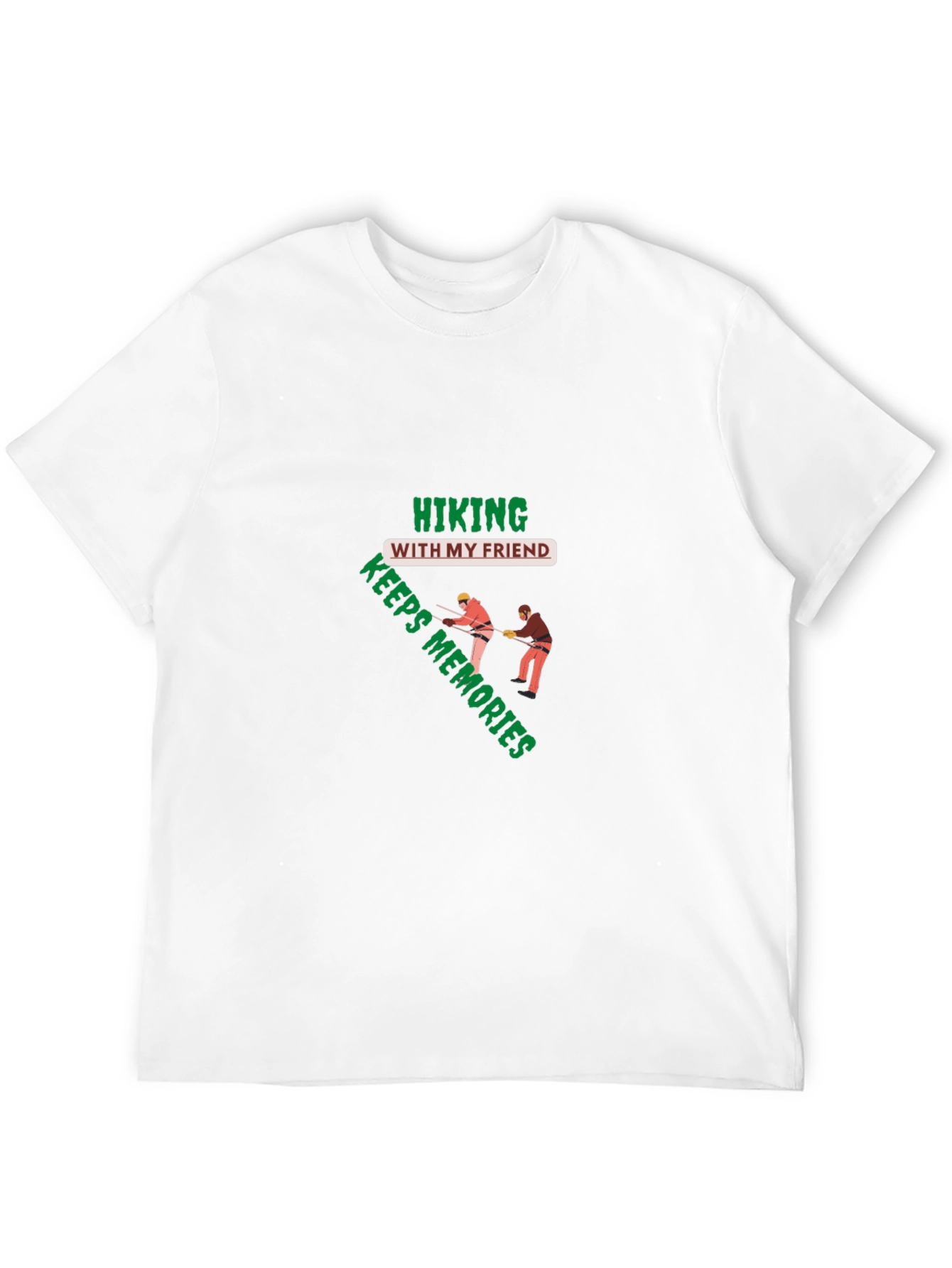 Hiking With My Friend Keeps Memories Black T-Shirt