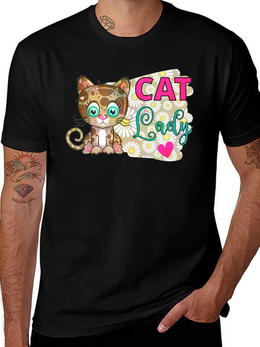 Cat Lady Graphic T-Shirt - Soft Cotton Tee