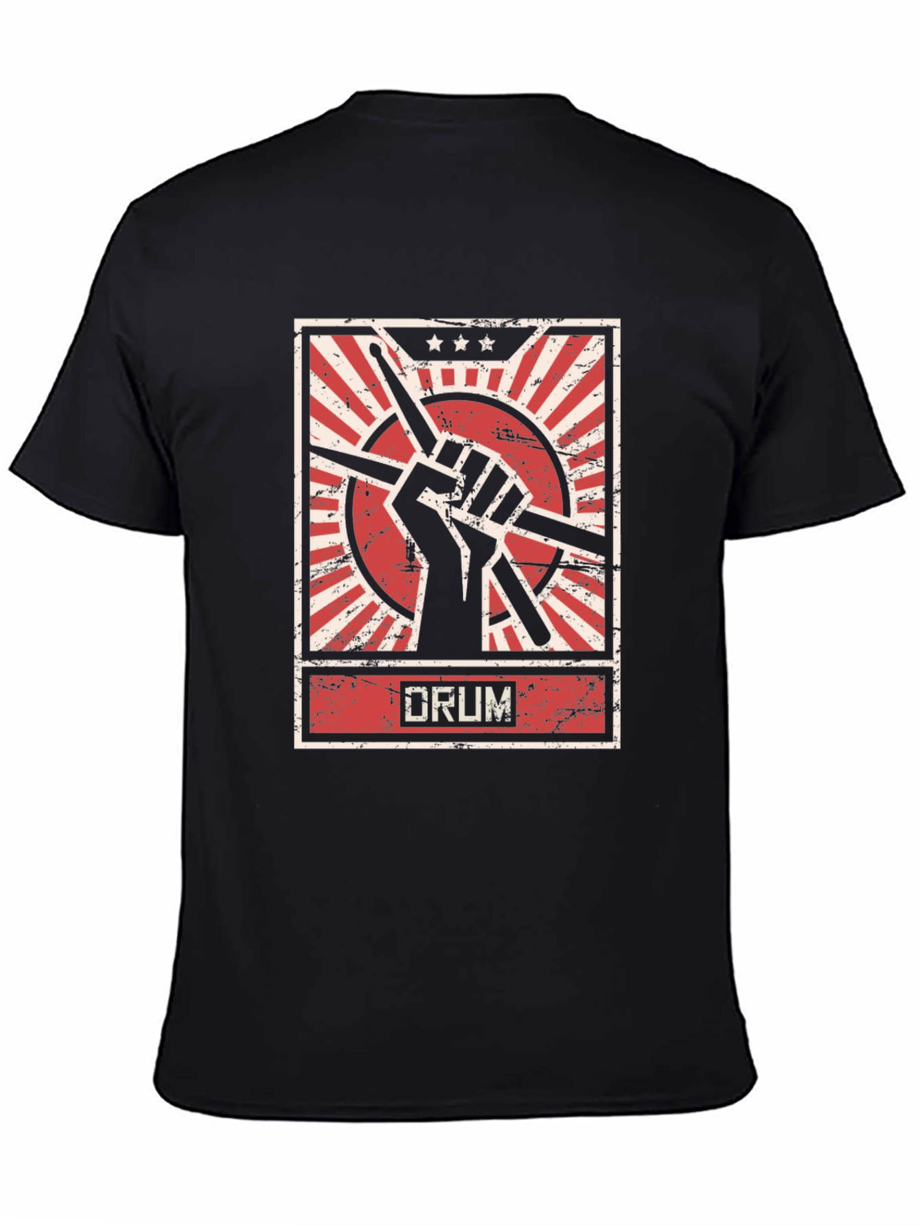 Drummer Graphic Tee - Drumsticks & Fist Design