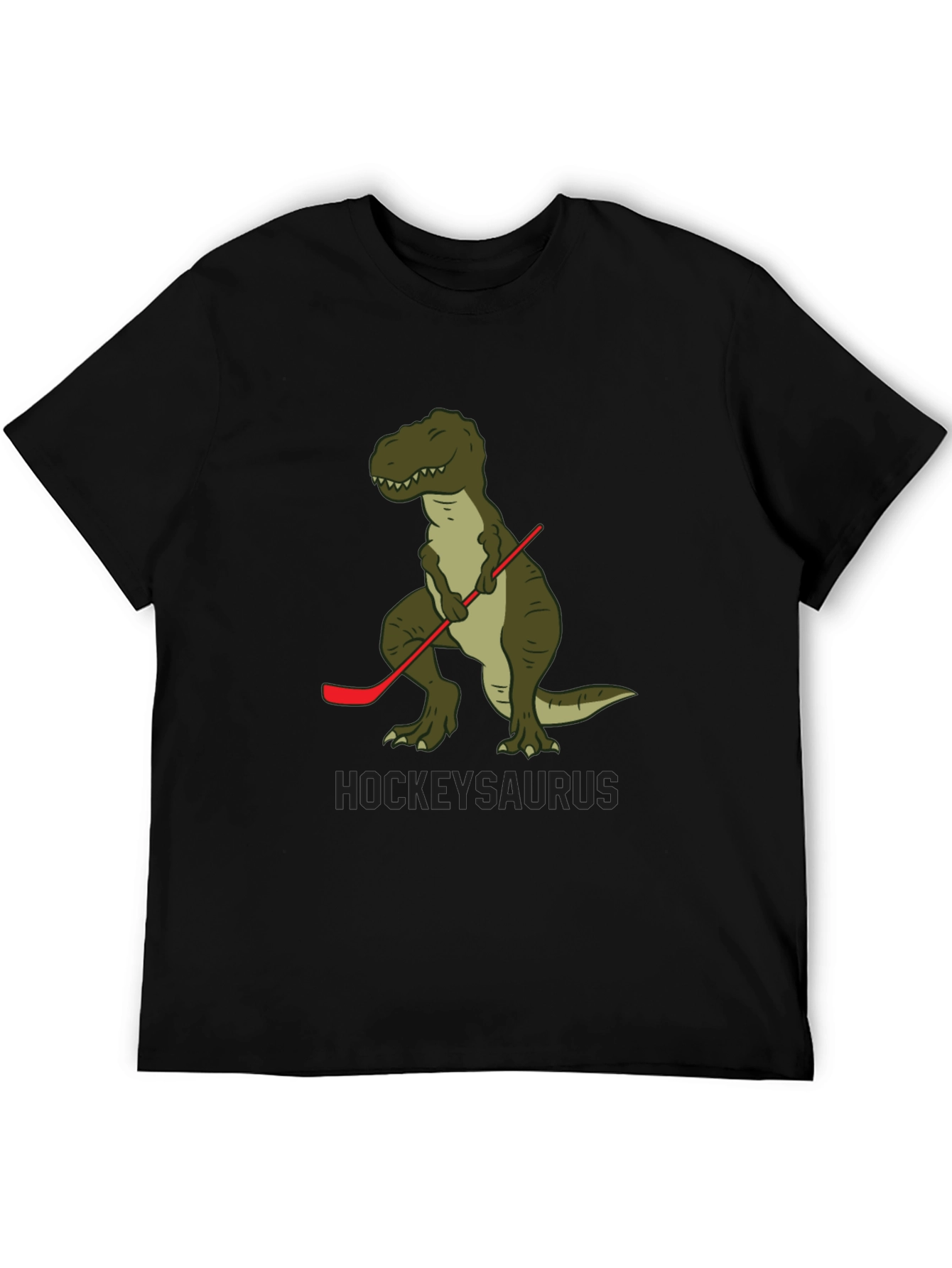 Hockey T-Rex Mens Black T-Shirt