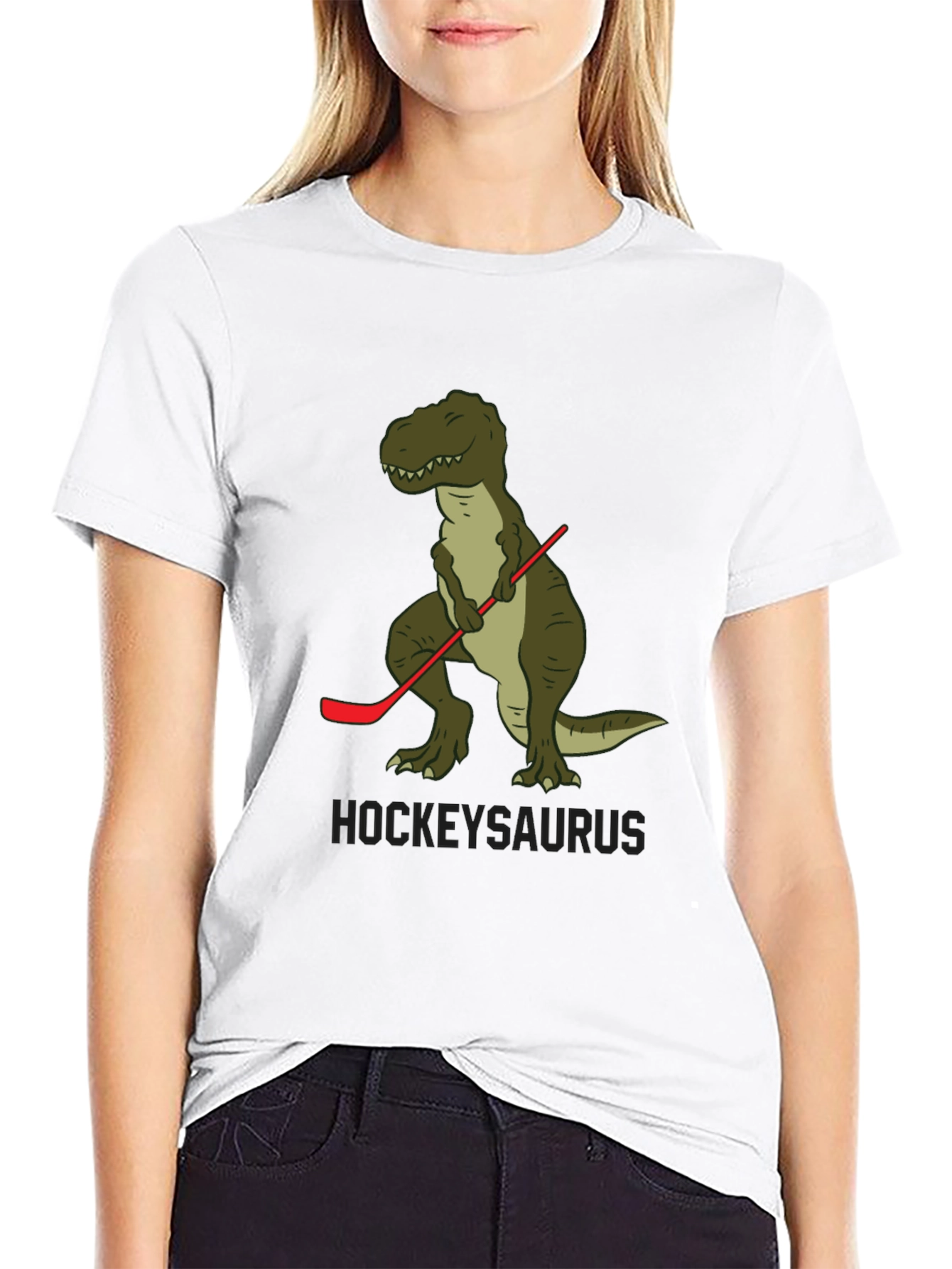 Hockey T-Rex Mens Black T-Shirt