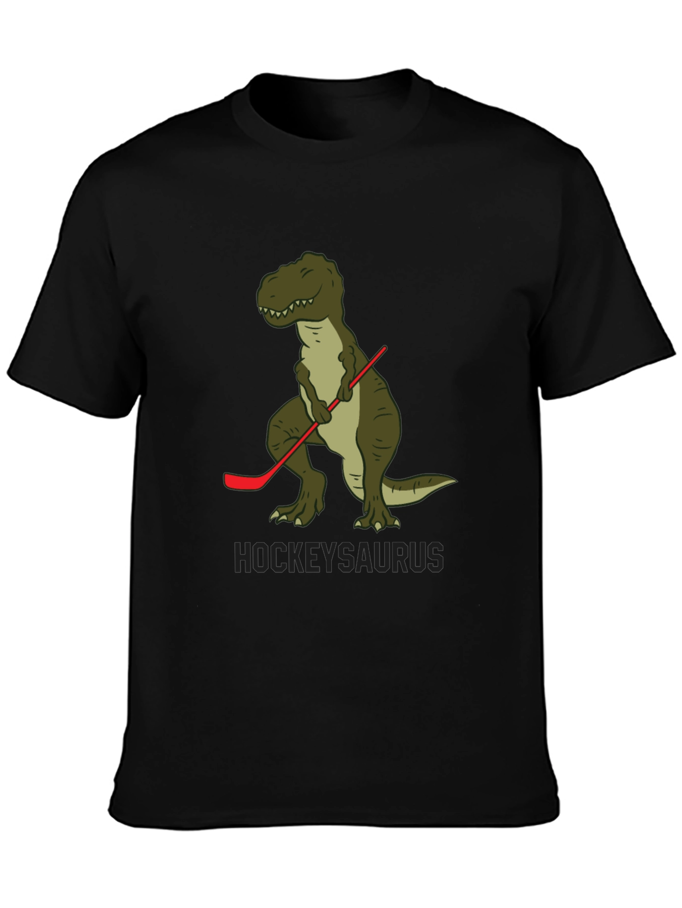 Hockey T-Rex Mens Black T-Shirt