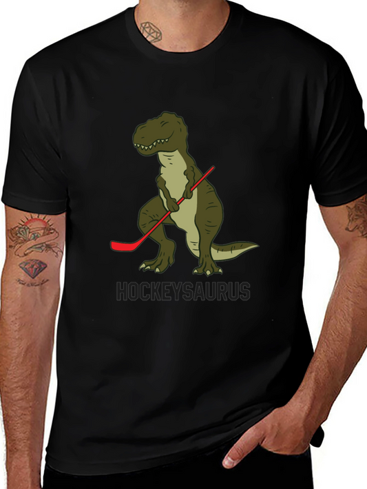 Hockey T-Rex Mens Black T-Shirt