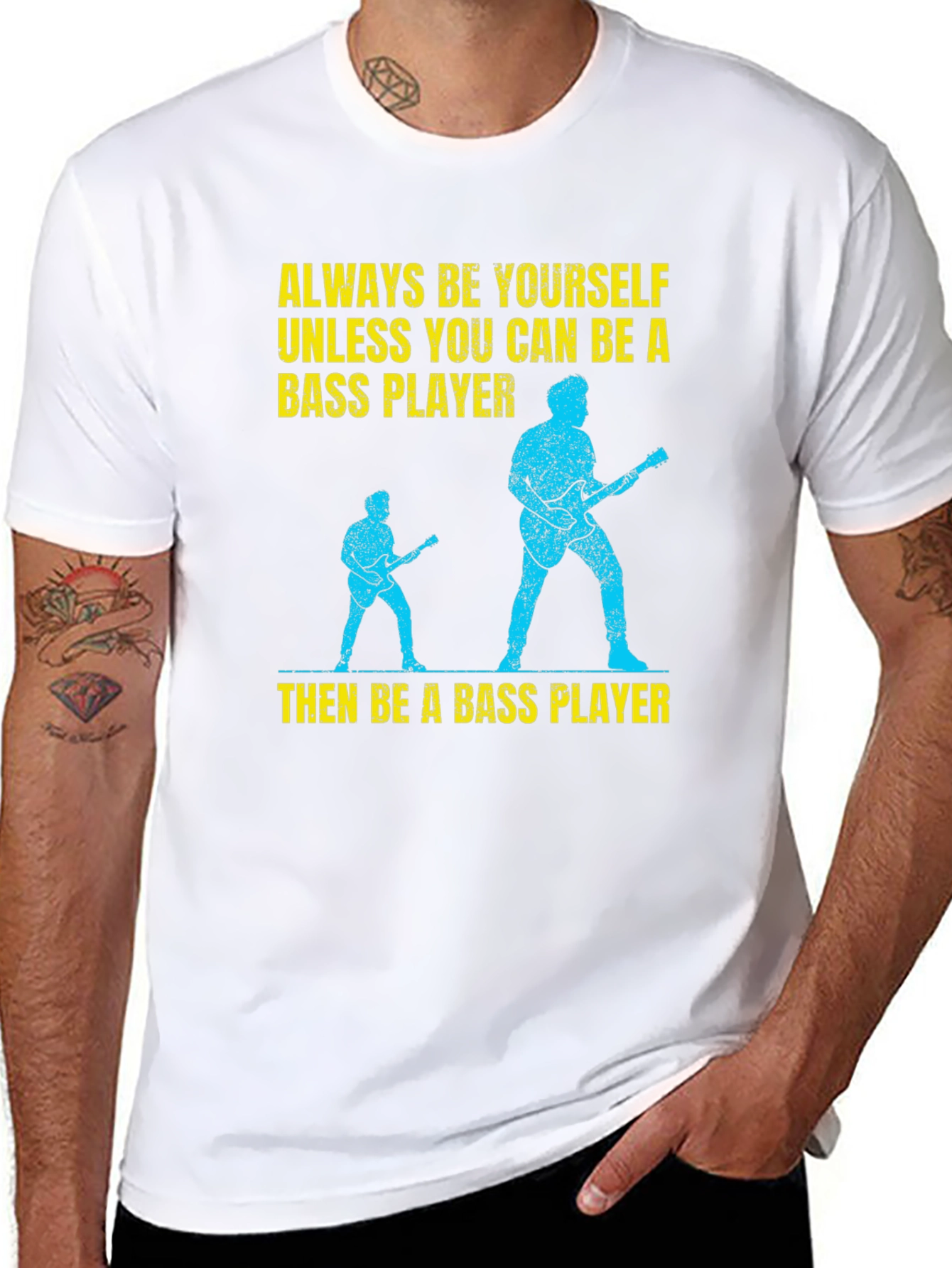 Bass Player Graphic Tee - Music Lovers T-Shirt