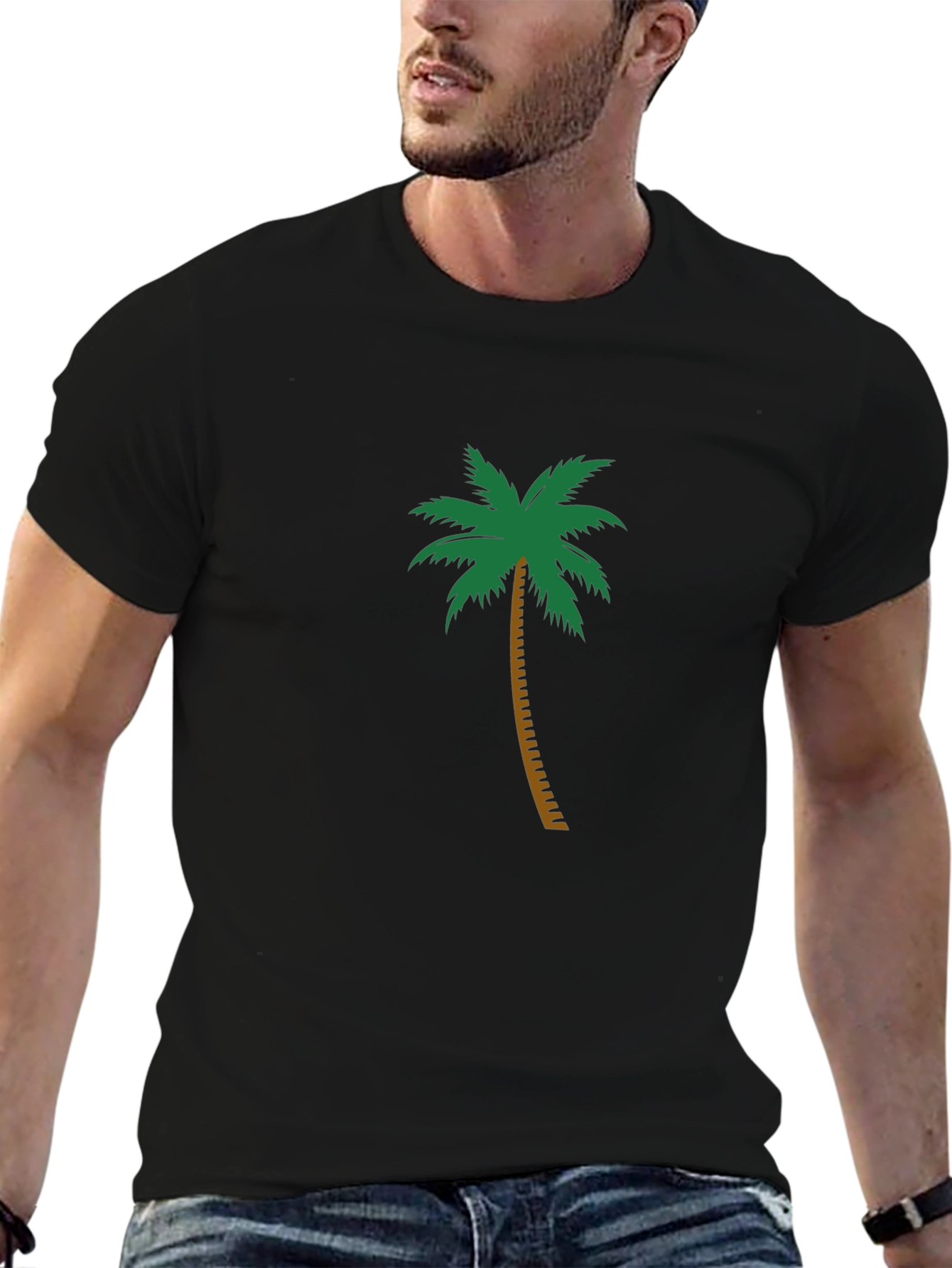 Tropical Palm Tree Black T-Shirt