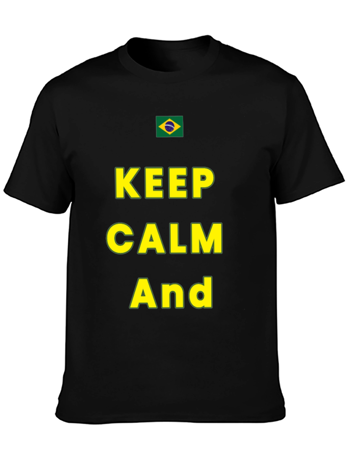Keep Calm Brazil Flag T-Shirt - Black Casual Tee