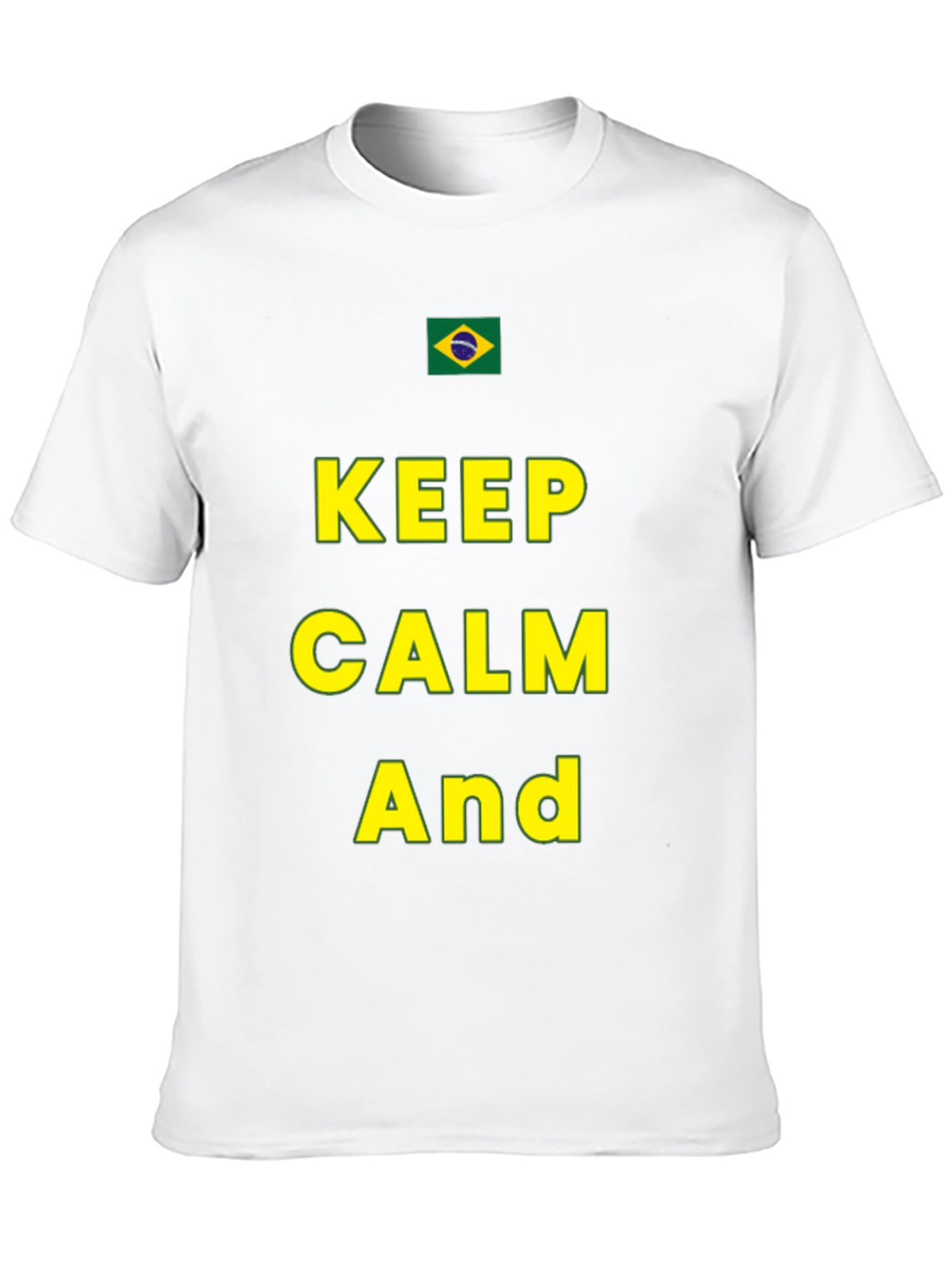 Keep Calm Brazil Flag T-Shirt - Black Casual Tee