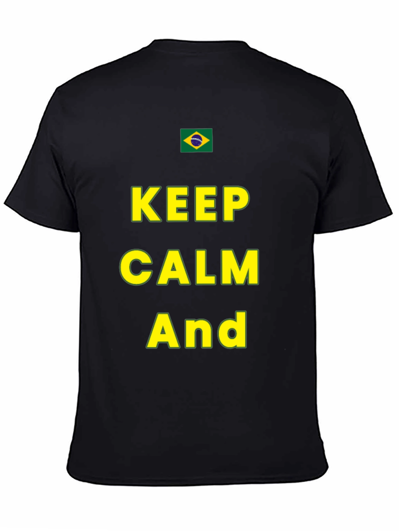 Keep Calm Brazil Flag T-Shirt - Black Casual Tee