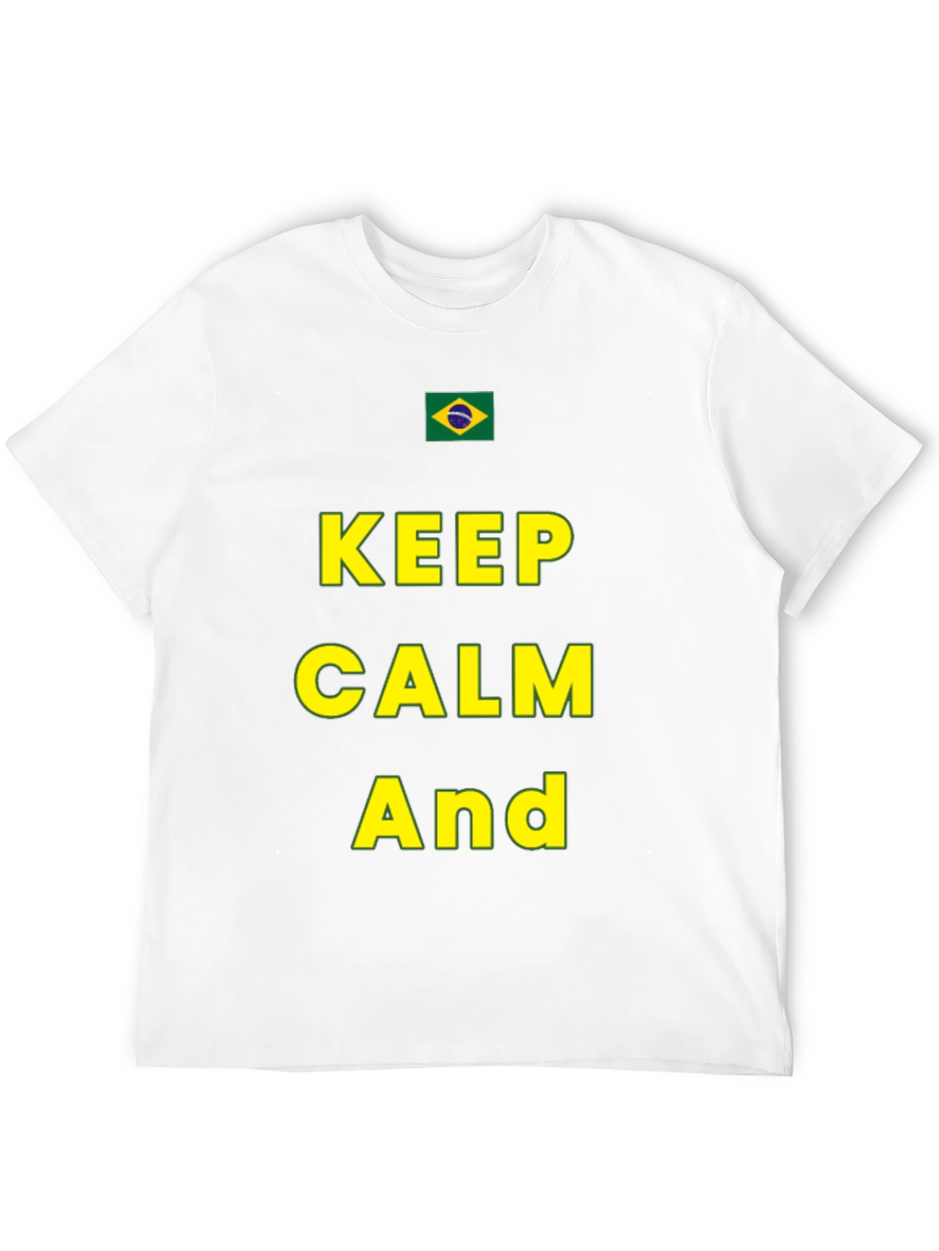 Keep Calm Brazil Flag T-Shirt - Black Casual Tee