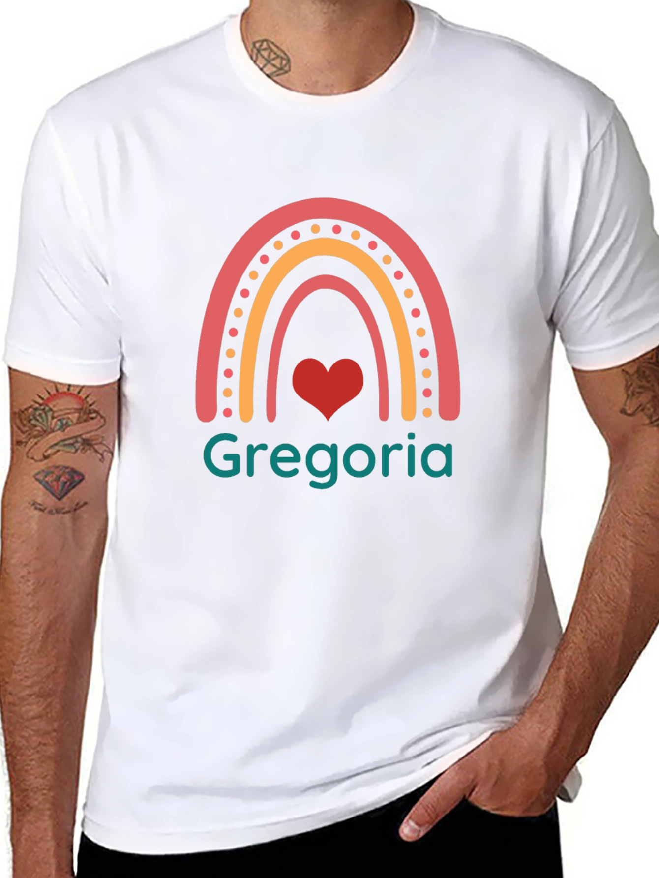 Gregoria Rainbow Heart T-Shirt - Black